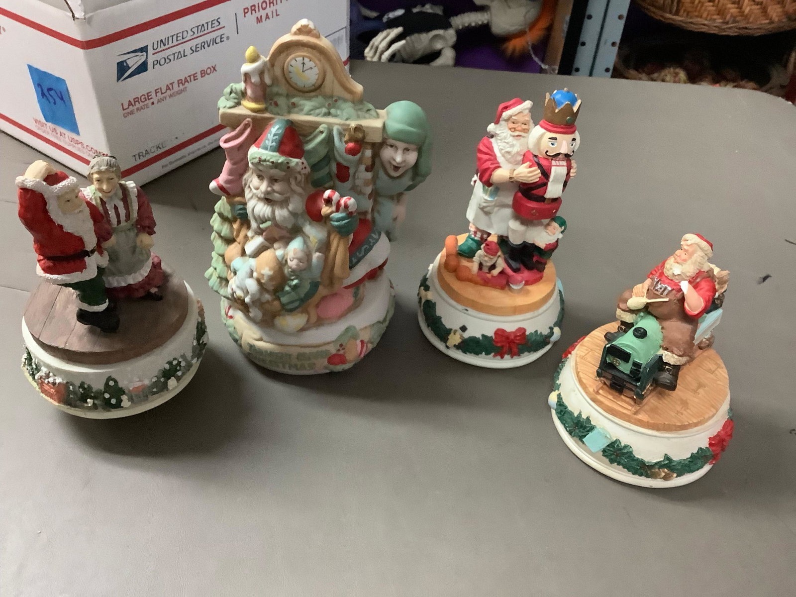 Lot of Christmas Musical Figurines, tallest 9": Lot of Christmas Musical Figurines, tallest 9"