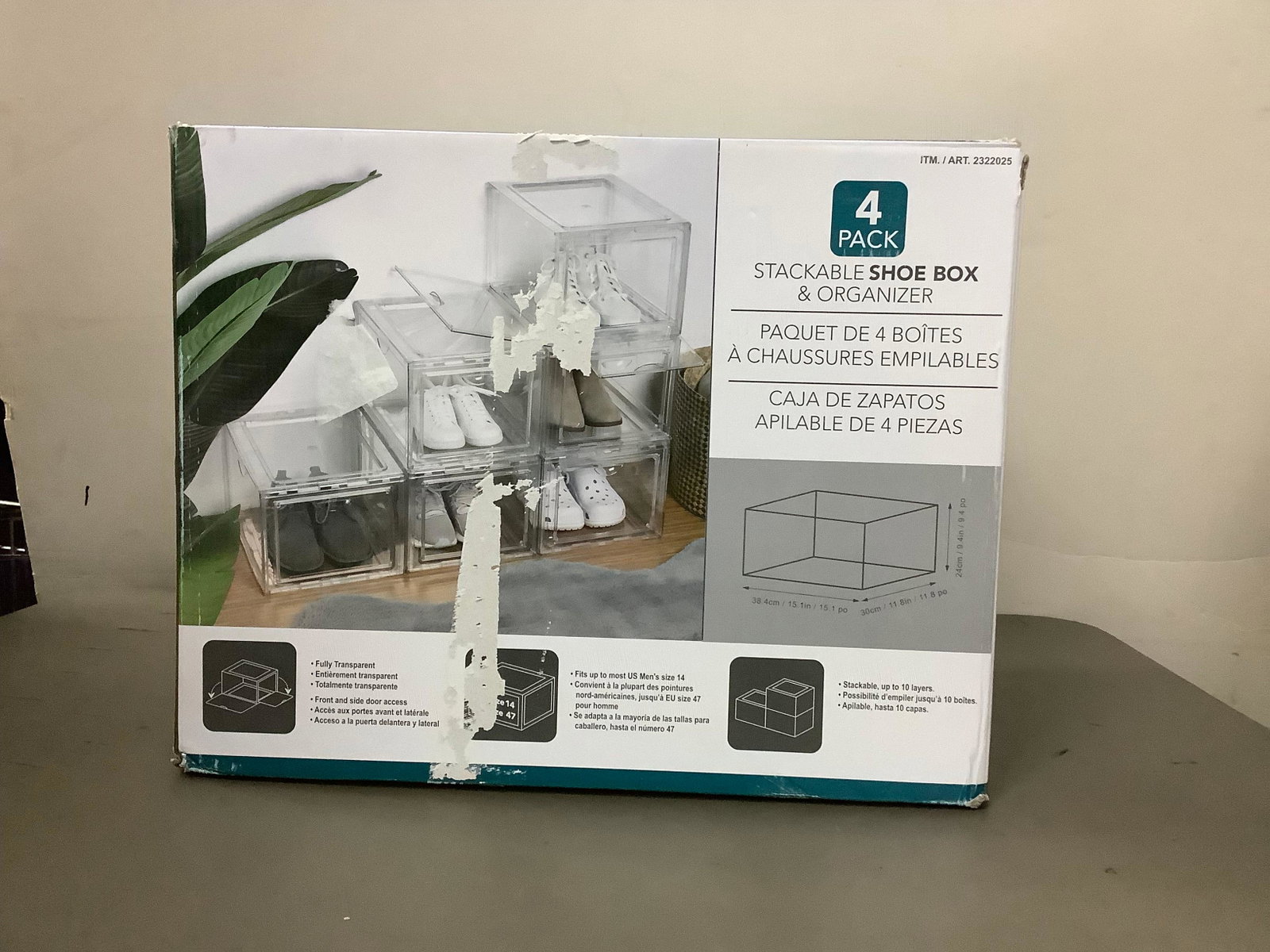 4 Pack Stackable Shore Box and Organizer: 4 Pack Stackable Shore Box and Organizer