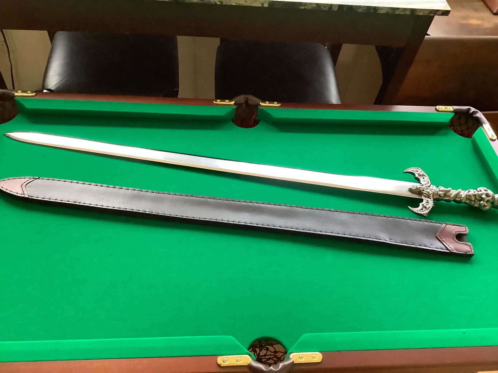 Sharp Skelton Handle Stainless Made in Pakistan Sword w/ Sheath 39.5: Sharp Skelton Handle Stainless Made in Pakistan Sword w/ Sheath 39.5