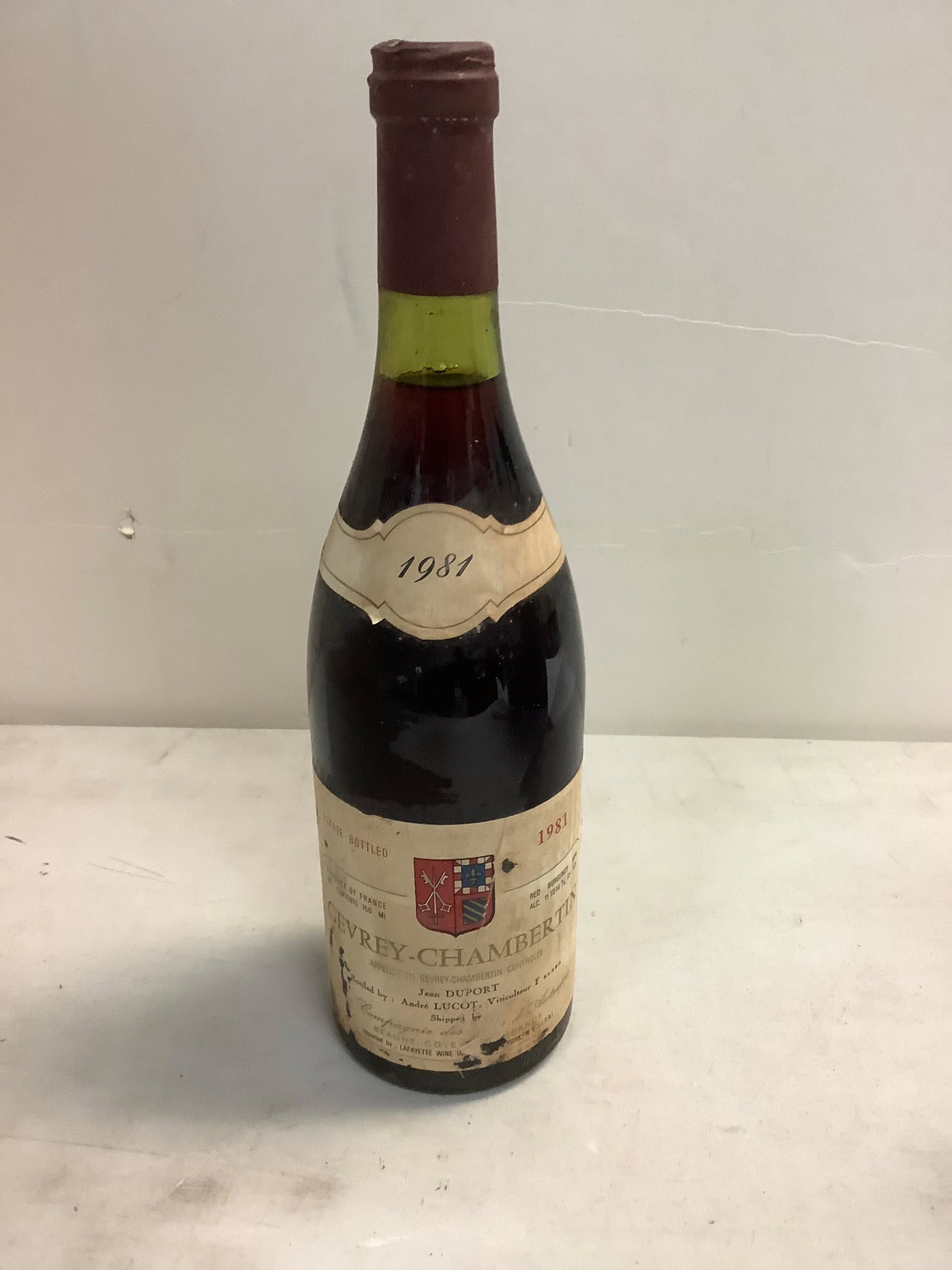 Sealed 1981 Gevrey-CHAMBERTIN, Jean Dupont, Red Burgundy 750ml: Sealed 1981 Gevrey-CHAMBERTIN, Jean Dupont, Red Burgundy 750ml