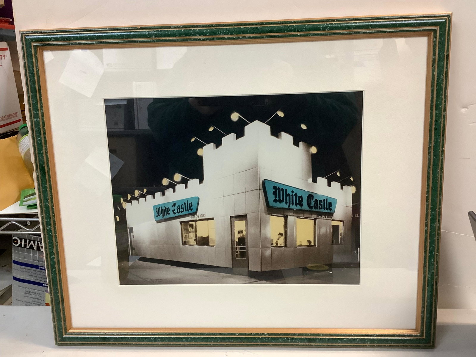 Framed white castle photograph 18 x 22: Framed white castle photograph 18 x 22