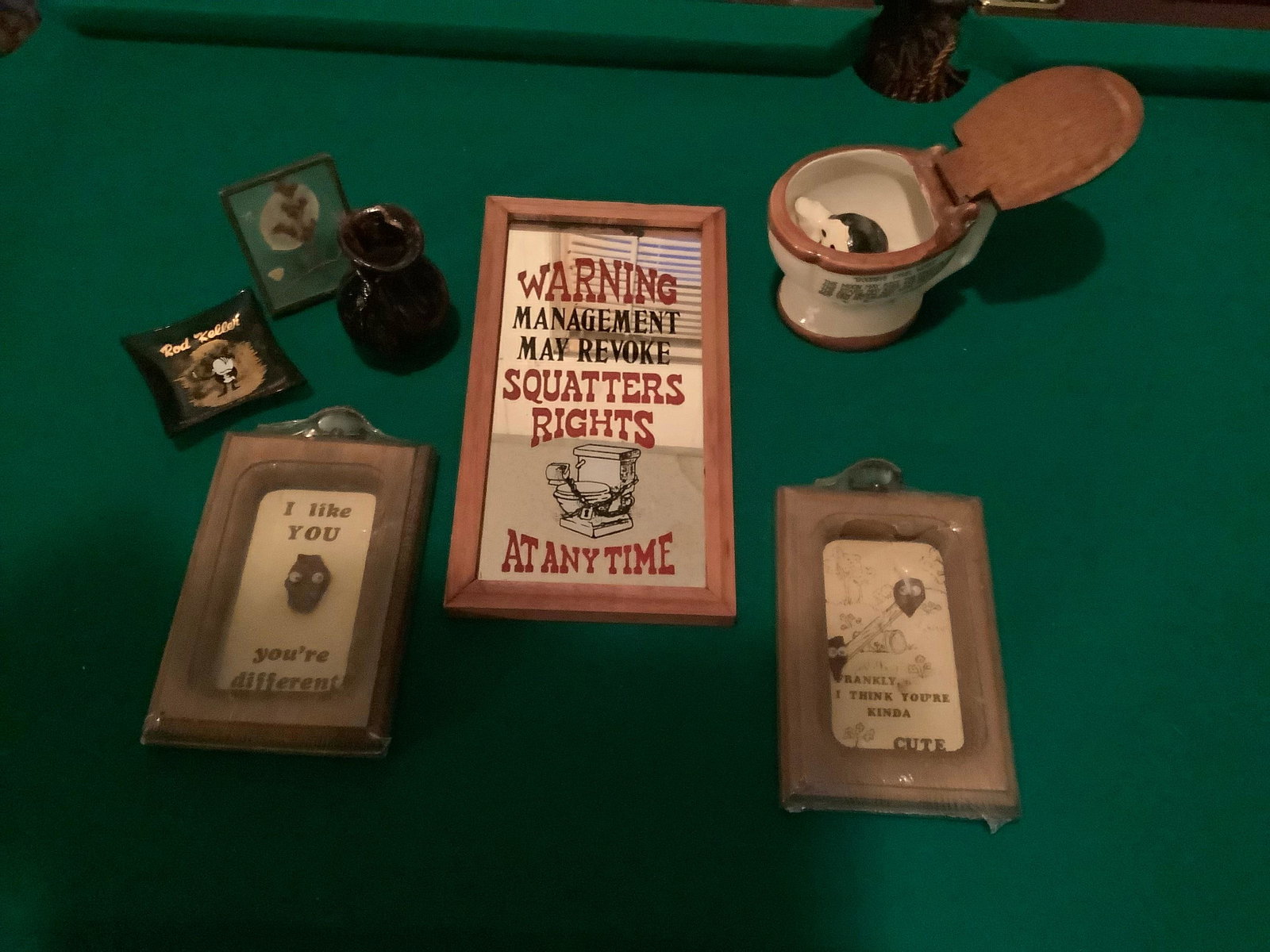 Lot of Vintage Signs, Ashtray and More: Lot of Vintage Signs, Ashtray and More