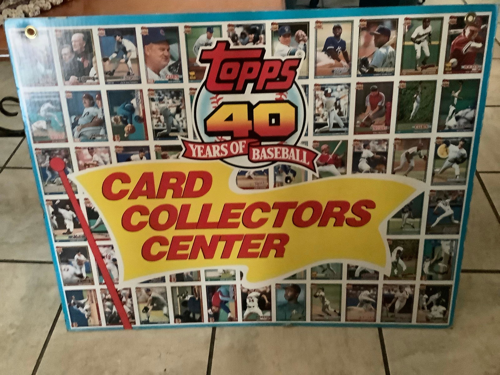 Topps 40 Years of Baseball Card Collector Center Sign 22x28: Topps 40 Years of Baseball Card Collector Center Sign 22x28