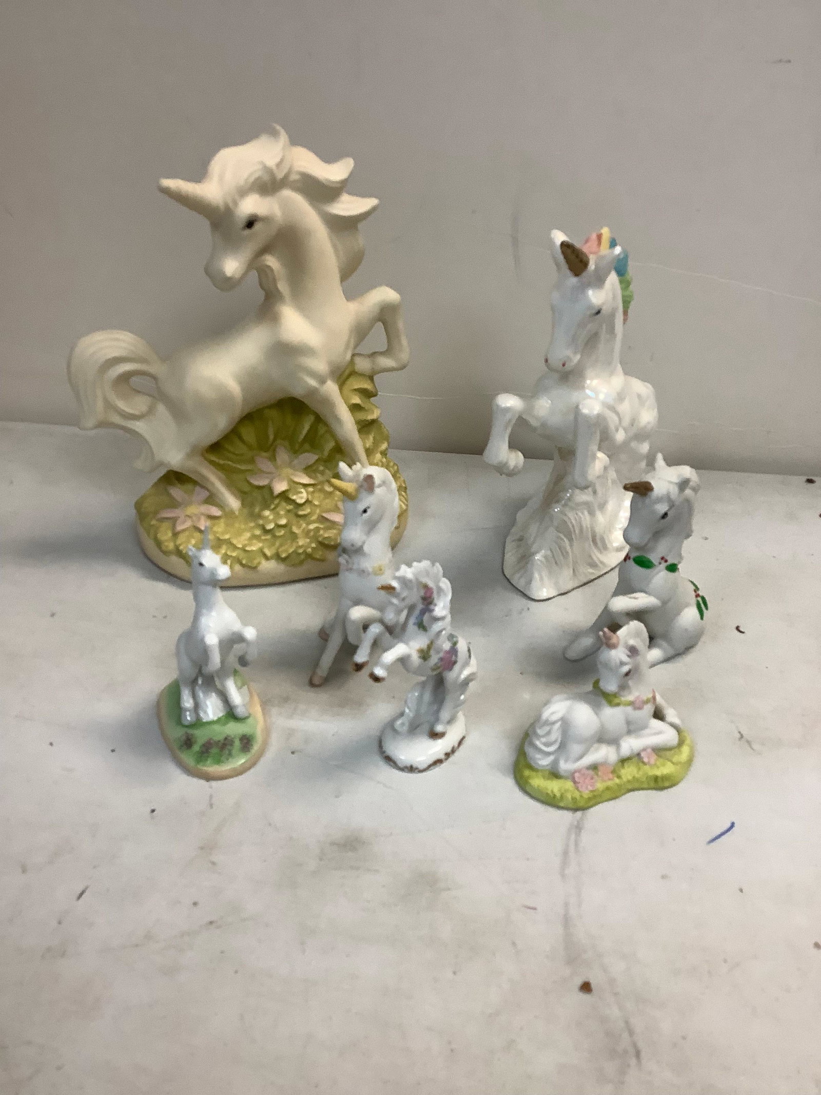 Lot of Ceramic Unicorn Statues 9": Lot of Ceramic Unicorn Statues 9"