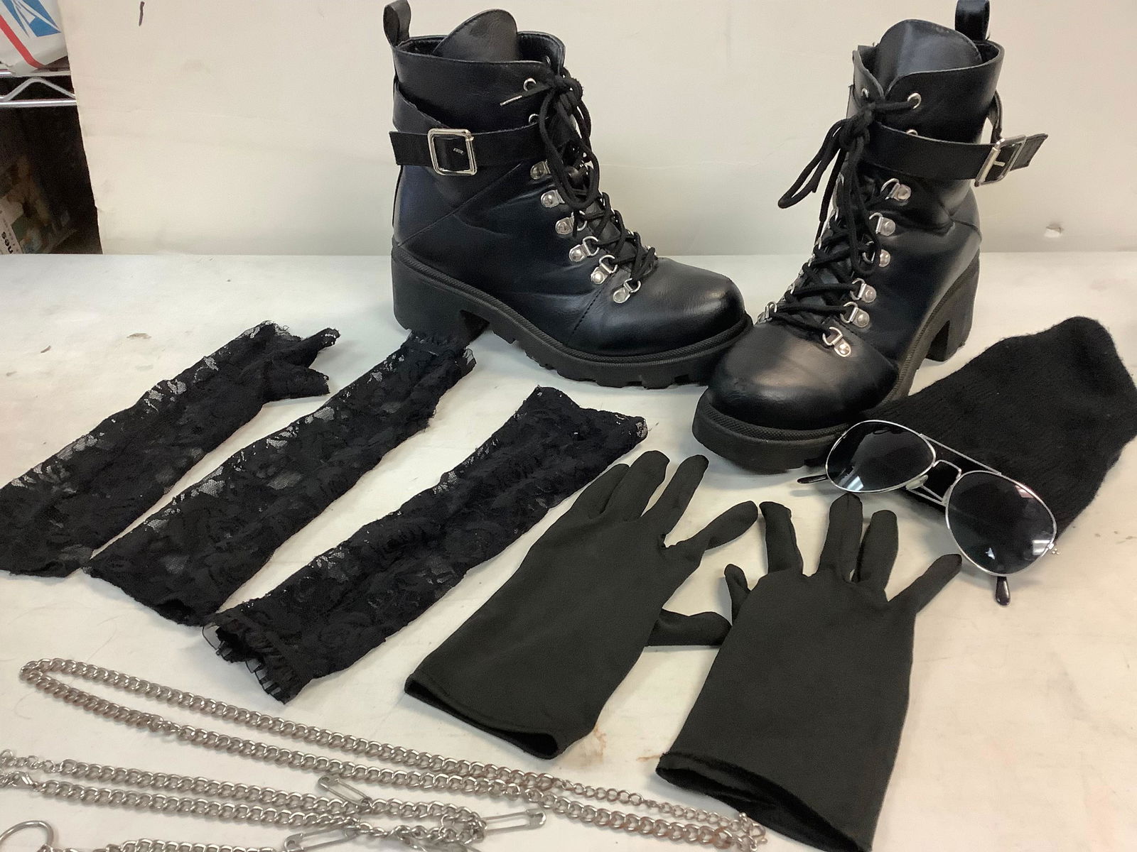Black heel boots size 9, sunglasses, handwarmers and more (1 of 1)