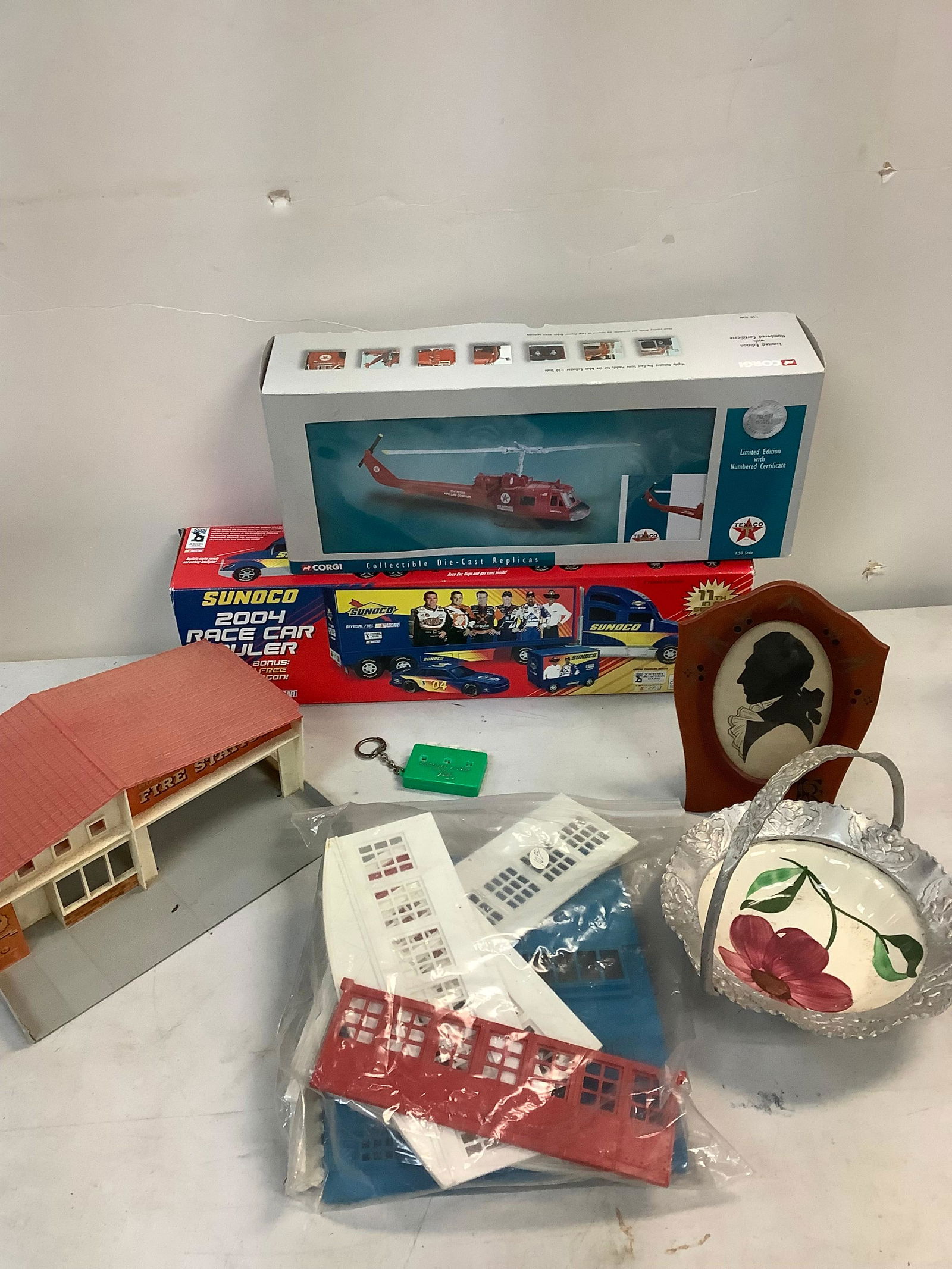 Sunoco 2004 Race car Hauler, Texaco die-cast  scale models, Matchbox fire station and more (1 of 1)