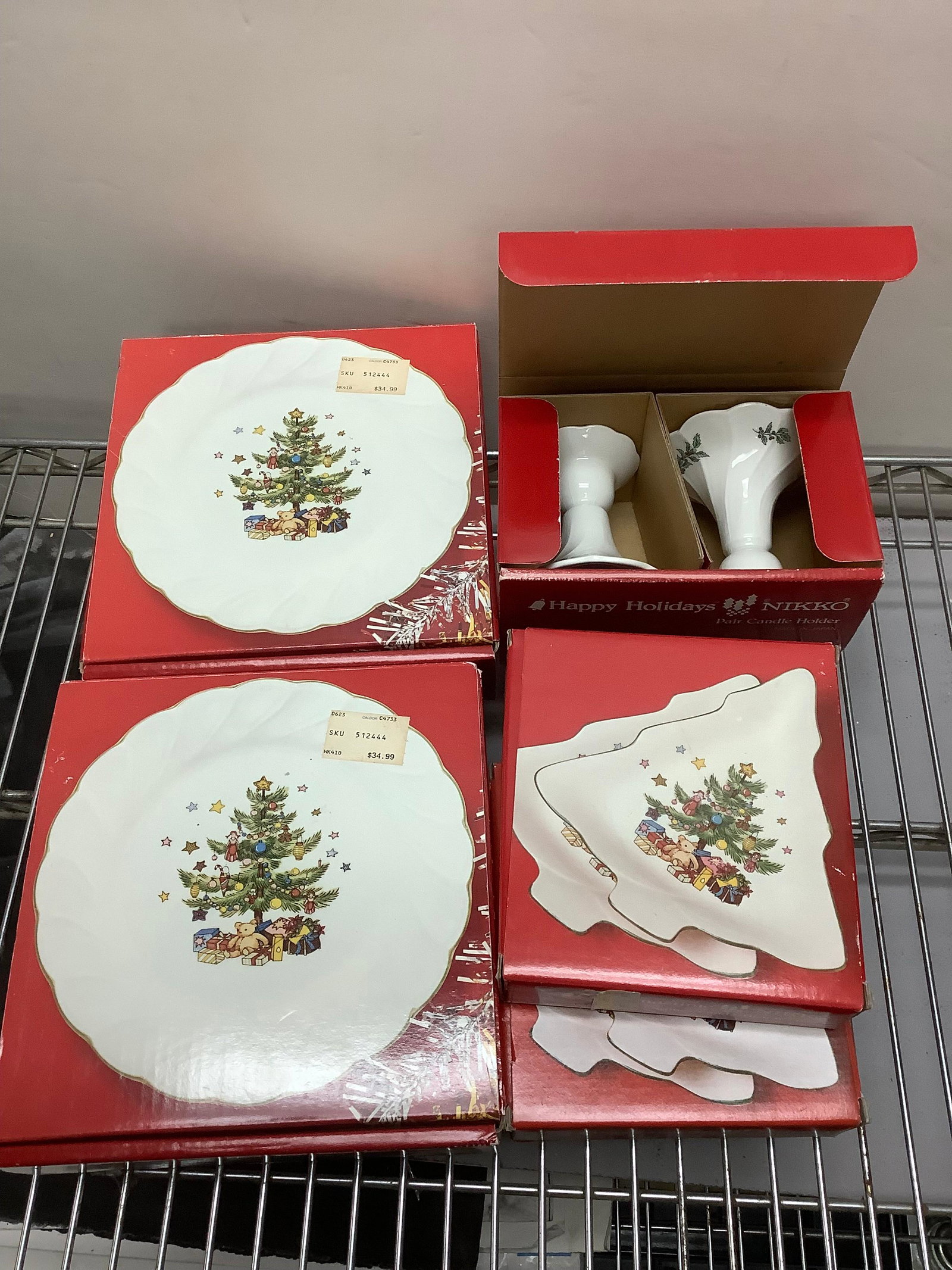 Nikko 4 set of christmas plates, candel holders and more: Nikko 4 set of christmas plates, candel holders and more
