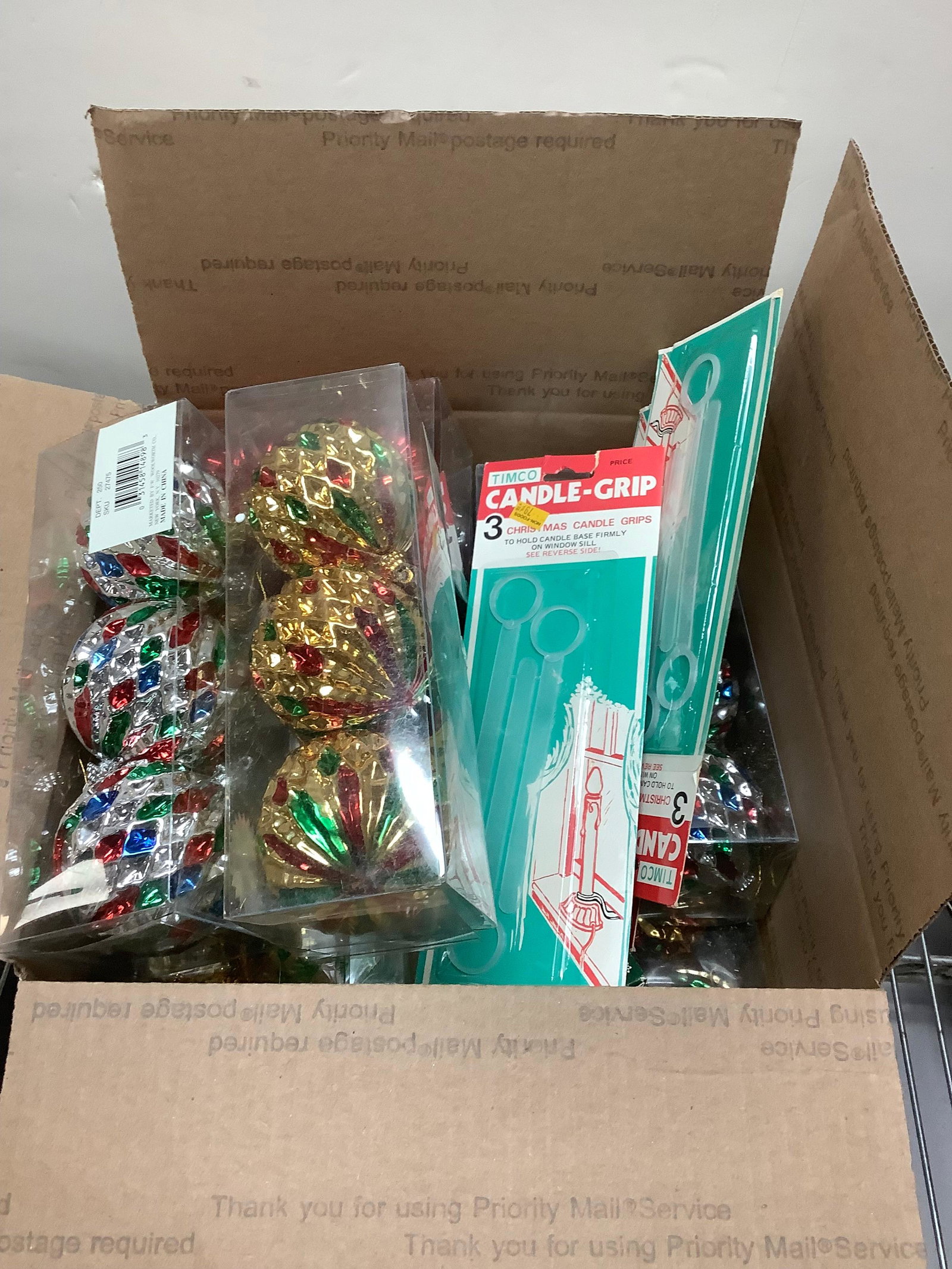 Lot of Christmas ortaments, candel grips and more: Lot of Christmas ortaments, candel grips and more