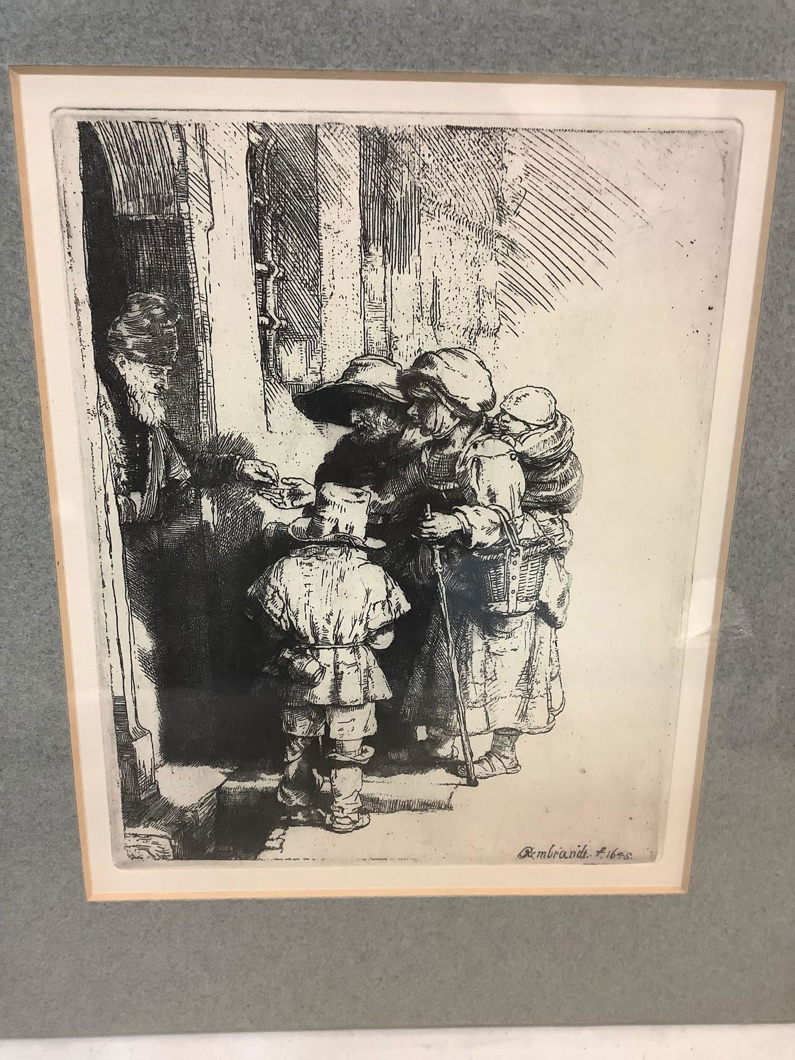 Rembrant beggars receiving Alms at The Door of a House (1648) (1 of 1)