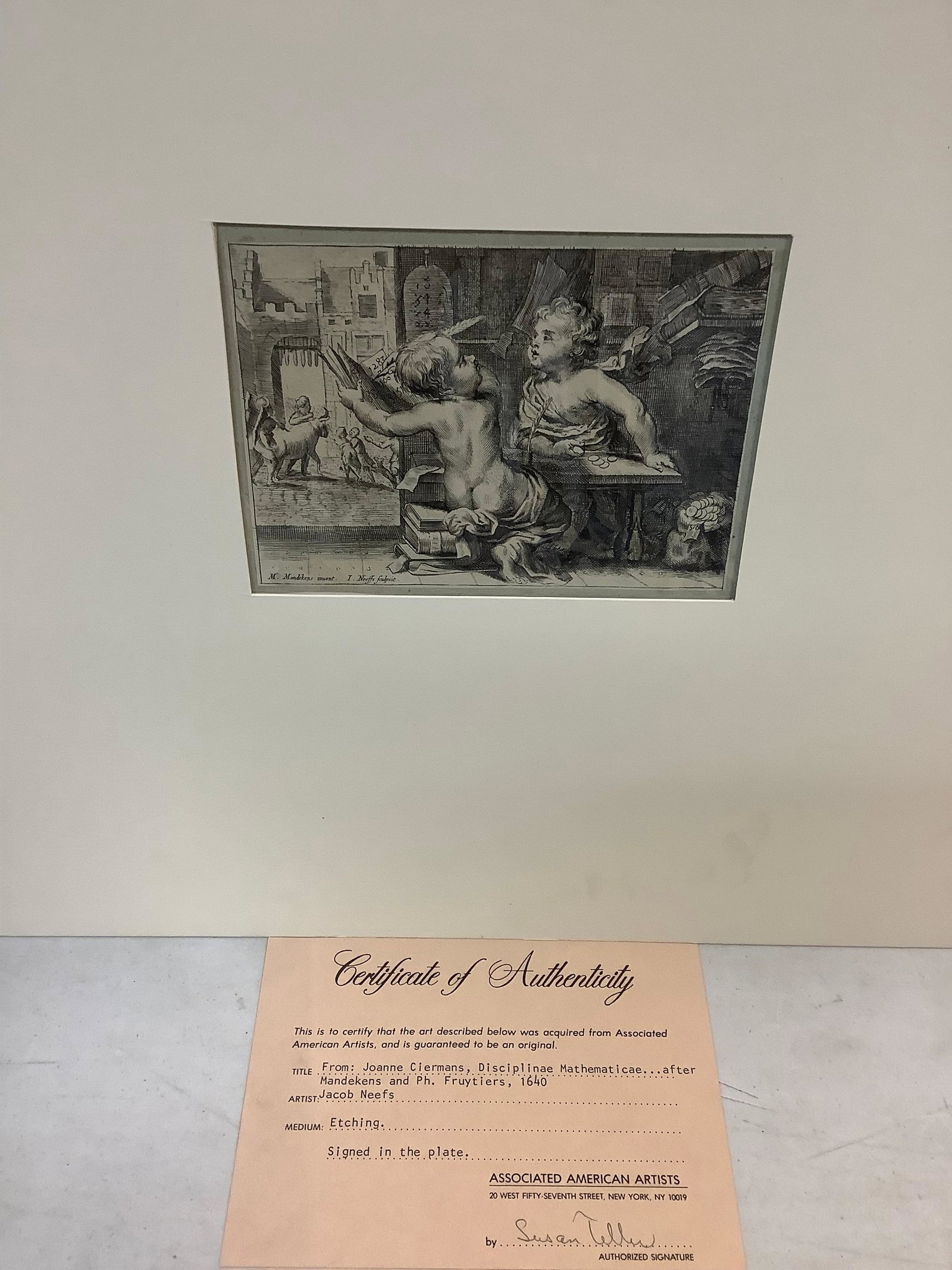 Etching 18x14 CoA from:Joanne Ciermans, Jacob Neefs, signed in the plate: Etching 18x14 CoA from:Joanne Ciermans, Jacob Neefs, signed in the plate
