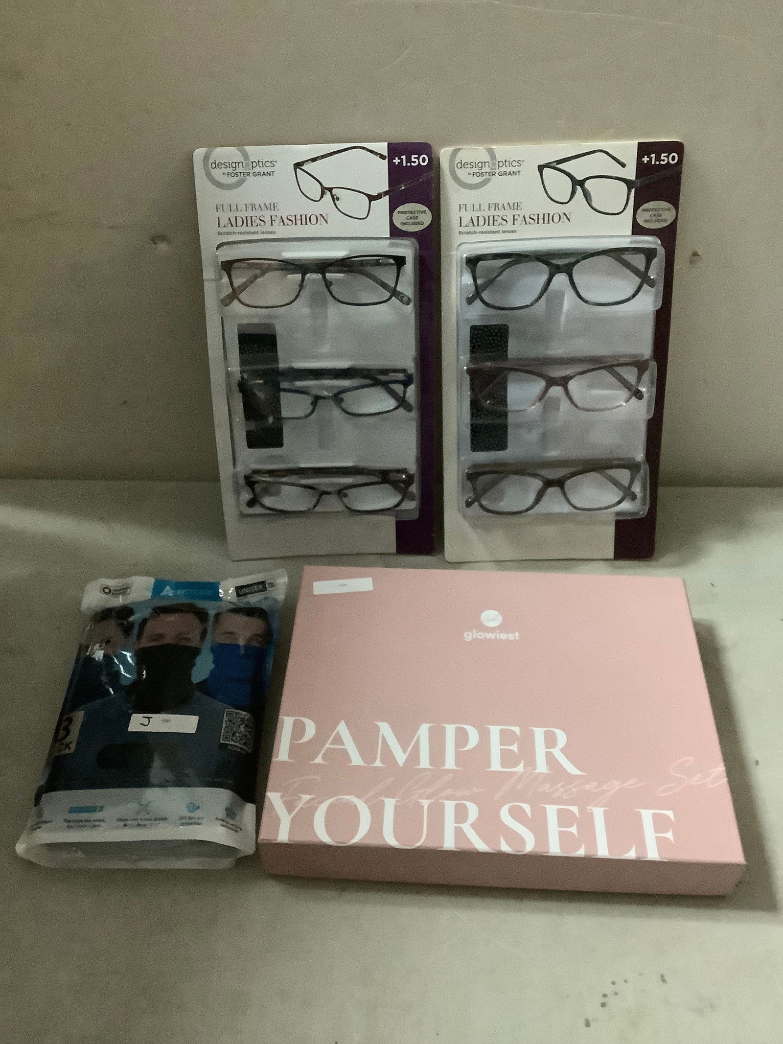 Lot of New Full Frame Ladies Fashion Eye Glasses, New Unisex Arctic Cool Face Cover, and Glowiest (1 of 1)