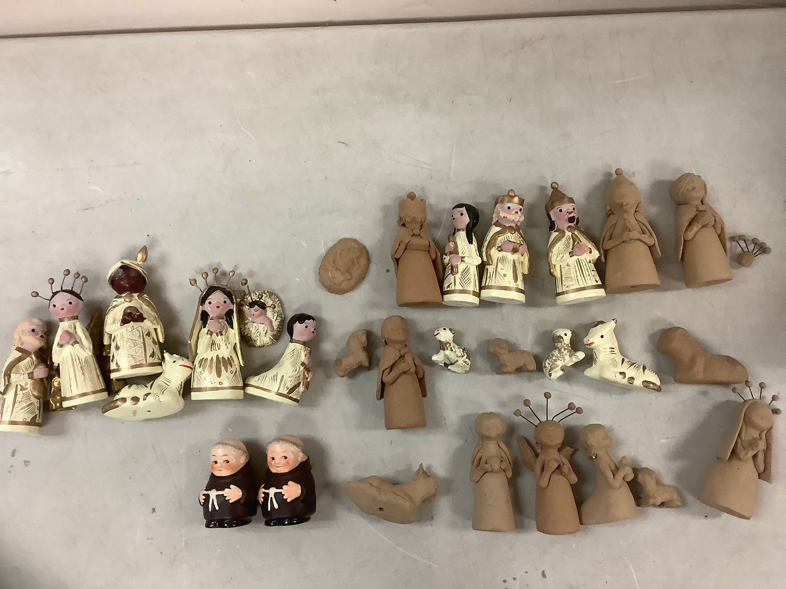 Large lot of vintage clay figurines (1 of 1)