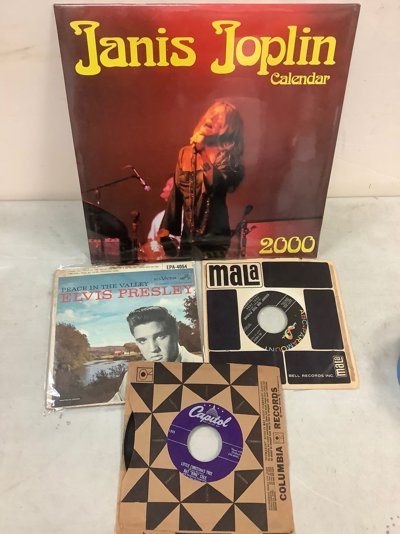 Janis Joplin calendar, and vintage records (1 of 1)