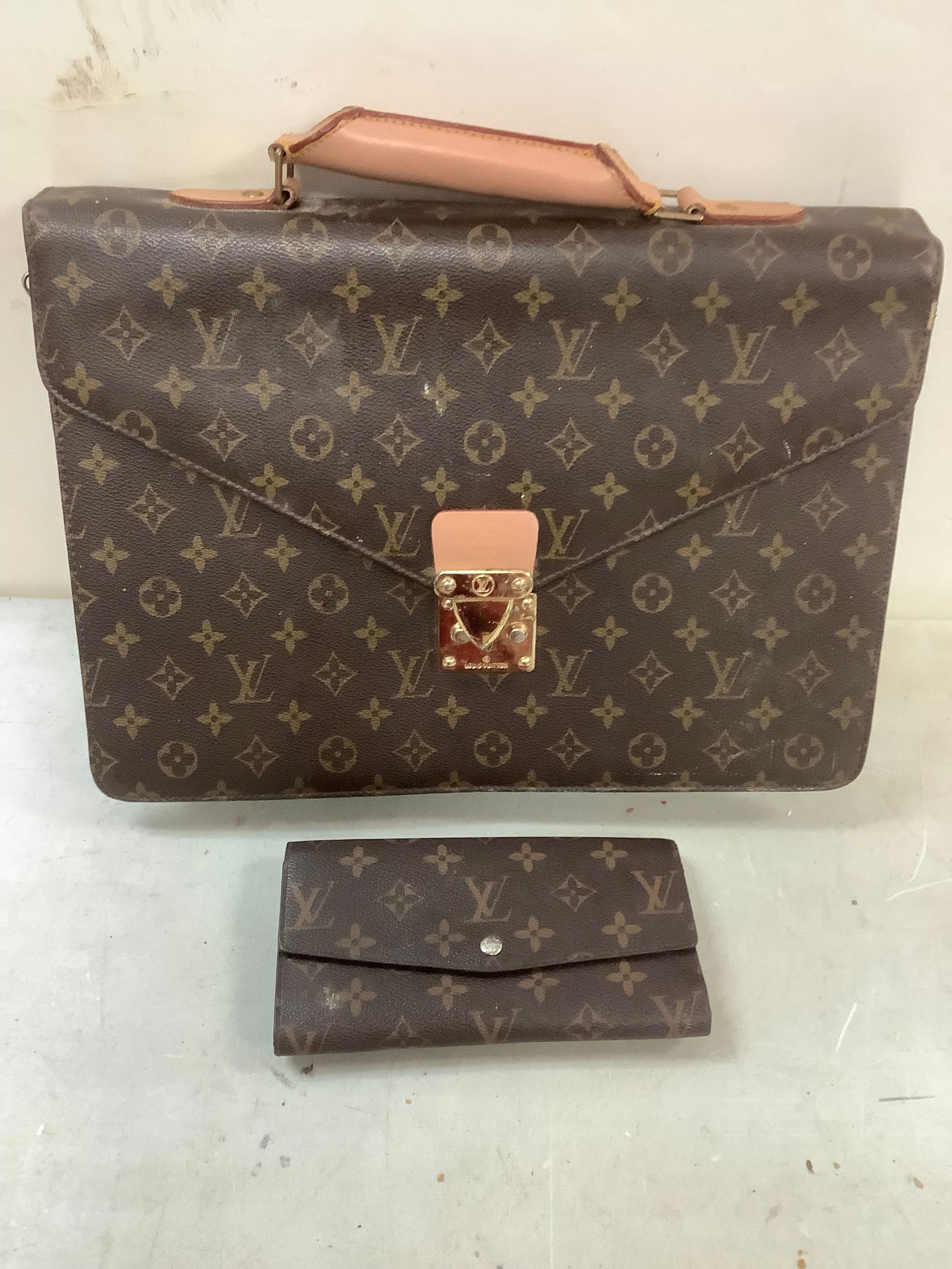Louis Vuitton bag and wallet (not authenticated): Louis Vuitton bag and wallet (not authenticated)