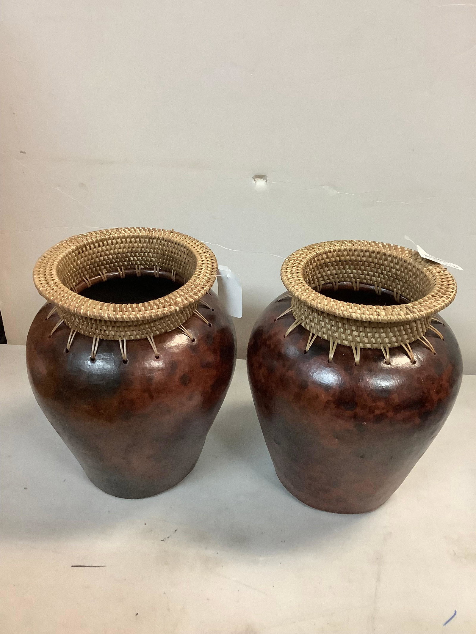 Two Indonesia flower pot for dry floral only NOT WATERPROOF: Two Indonesia flower pot for dry floral only NOT WATERPROOF