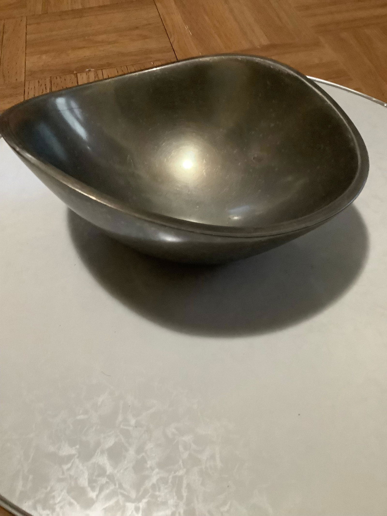 Vintage 1967 Nambe 567 Alloy Butterfly Bowl 7x6: Vintage 1967 Nambe 567 Alloy Butterfly Bowl 7x6