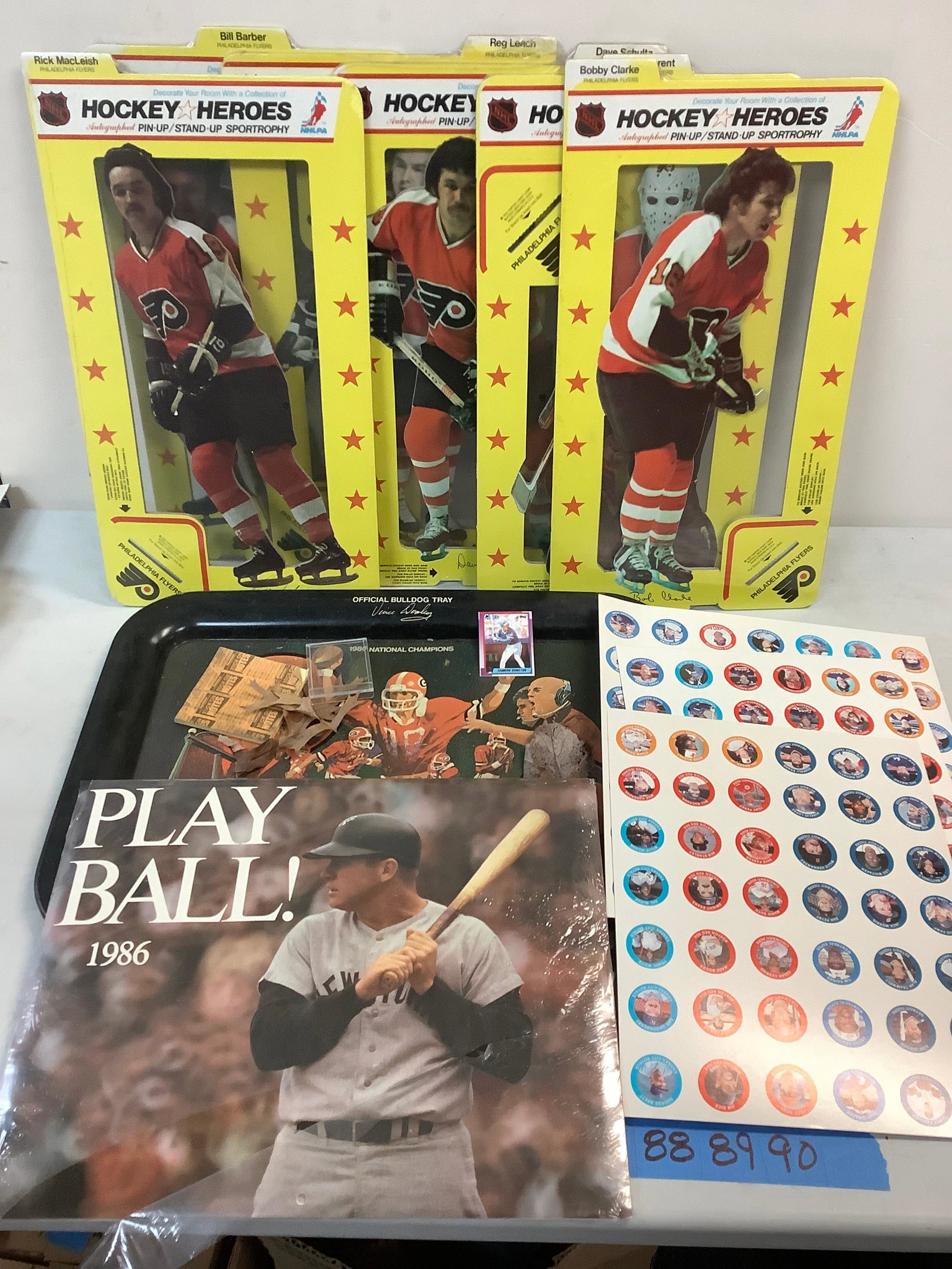 Lot of Hockey Heroes Pin Up/ Stand Up Sportrophy, Coca-Cola Official Bulldog Georgia Tray and More: Lot of Hockey Heroes Pin Up/ Stand Up Sportrophy, Coca-Cola Official Bulldog Georgia Tray and More