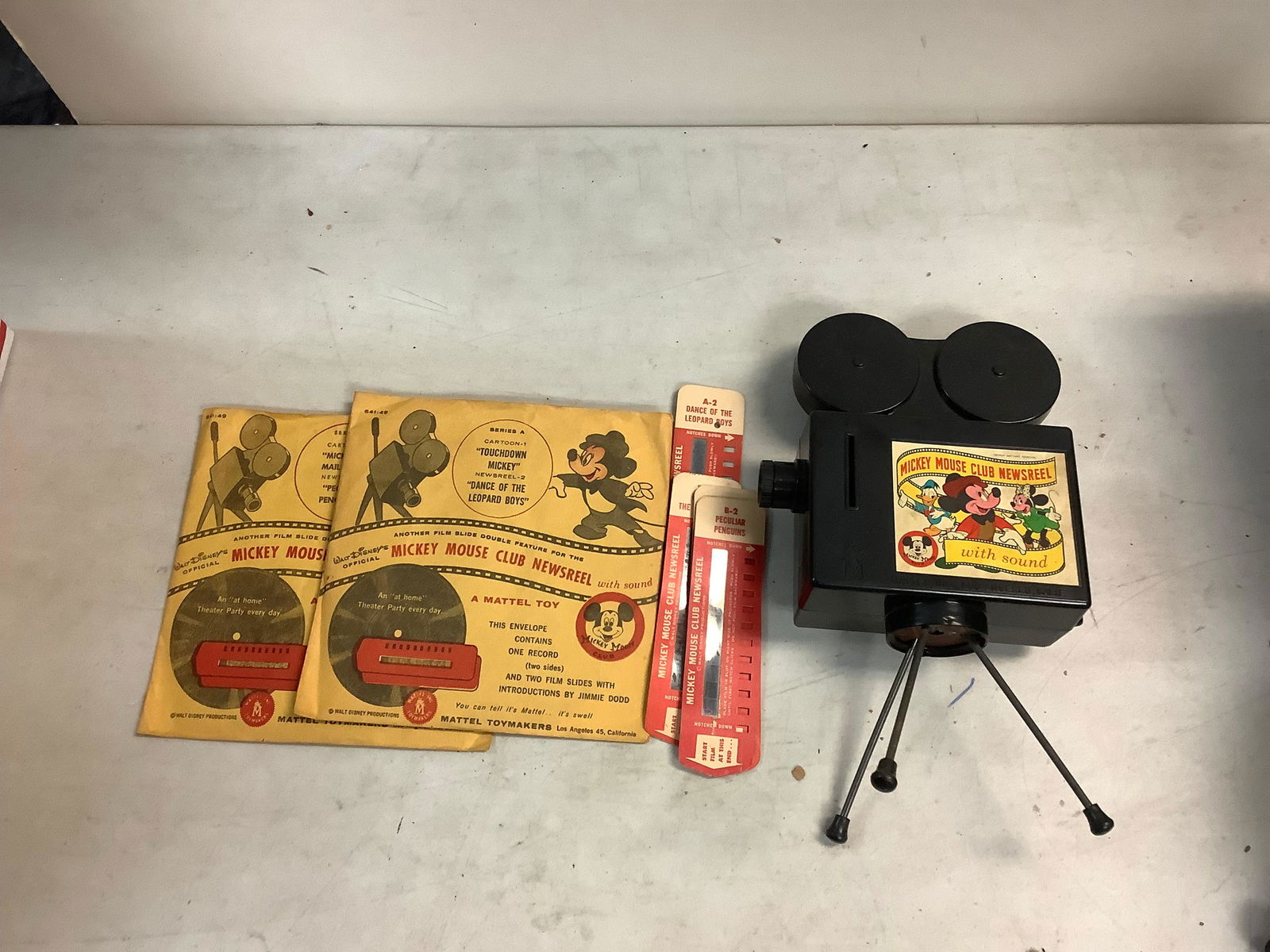 Vintage Mattel Mickey Mouse Club Newsreel with Sound, Records and Reels (Untested) (1 of 1)