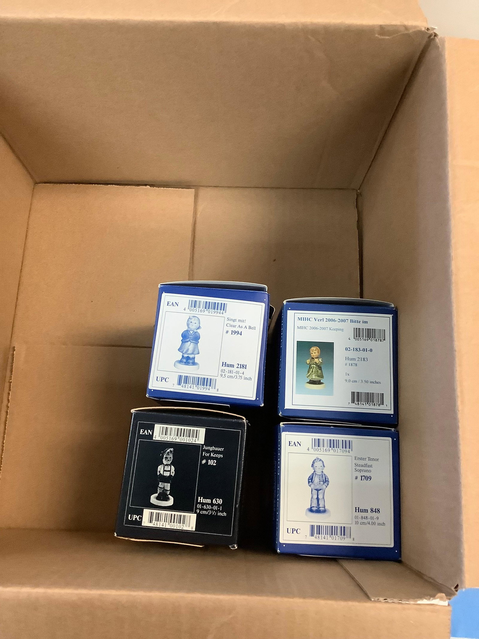 real hummel figurines in box: real hummel figurines in box