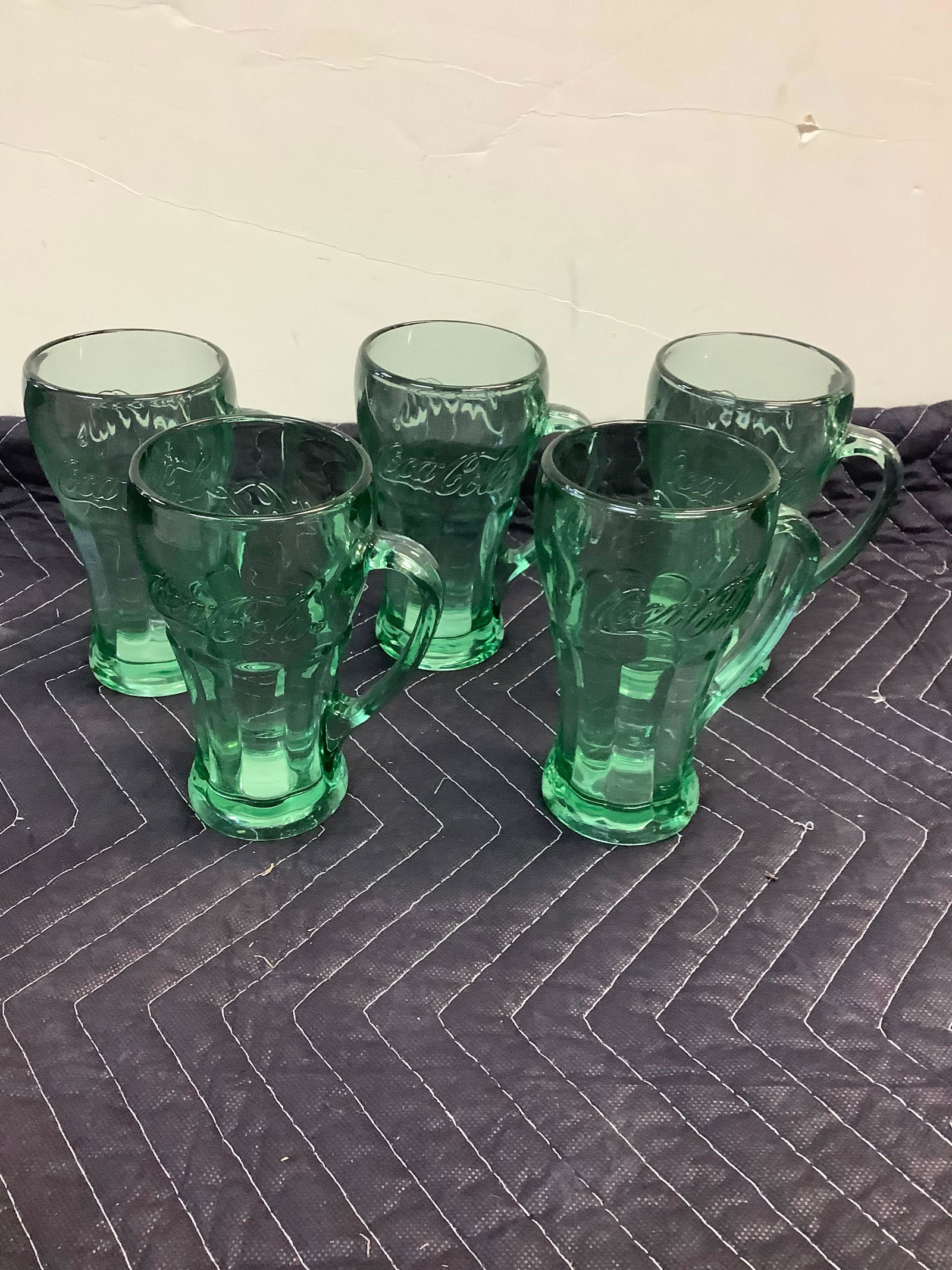Lot of 5 Glass Coca-Cola Mugs 6.5" (1 of 1)