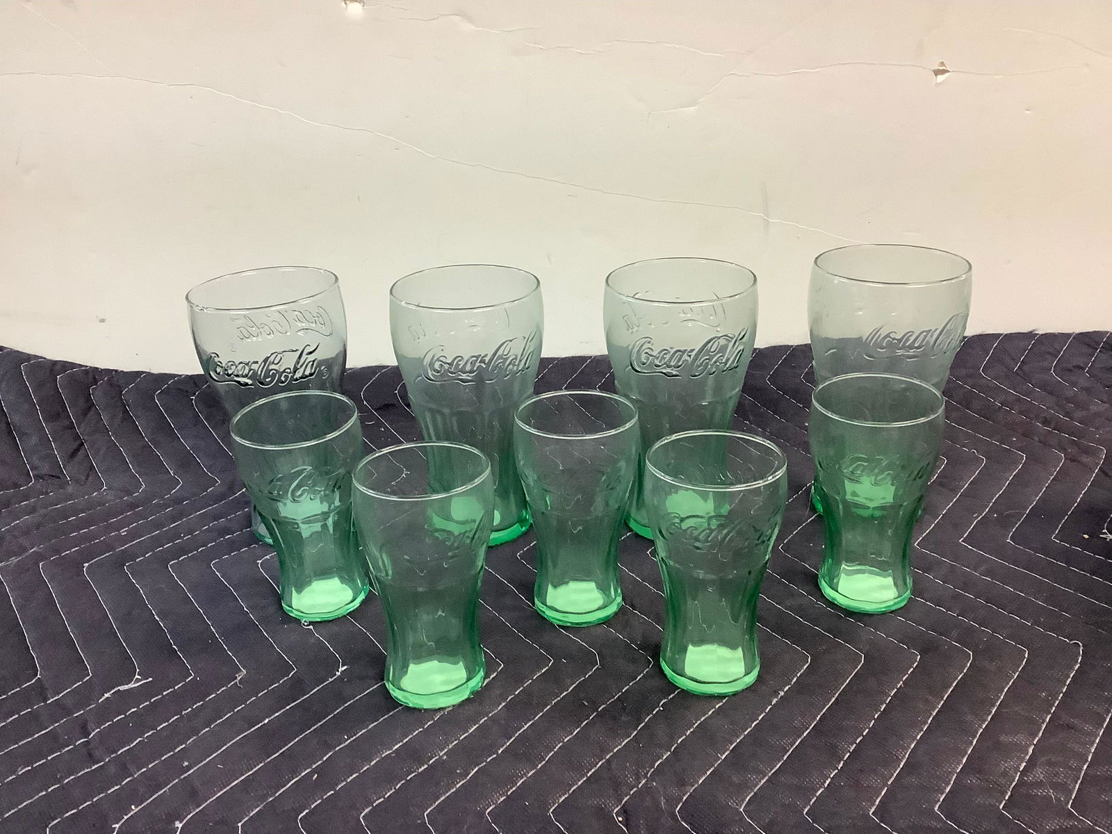 lot of coca cola glasses four 16 oz and five 6 oz (1 of 1)