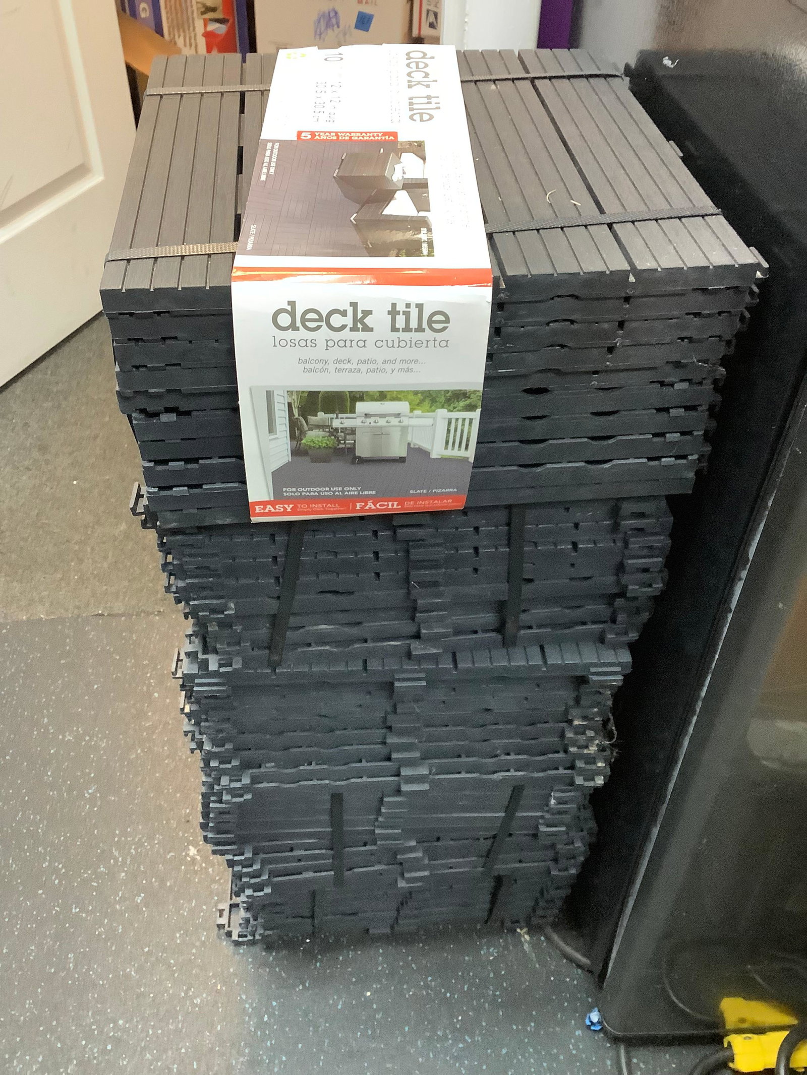 50 square feet of 12x12 deck tile: 50 square feet of 12x12 deck tile