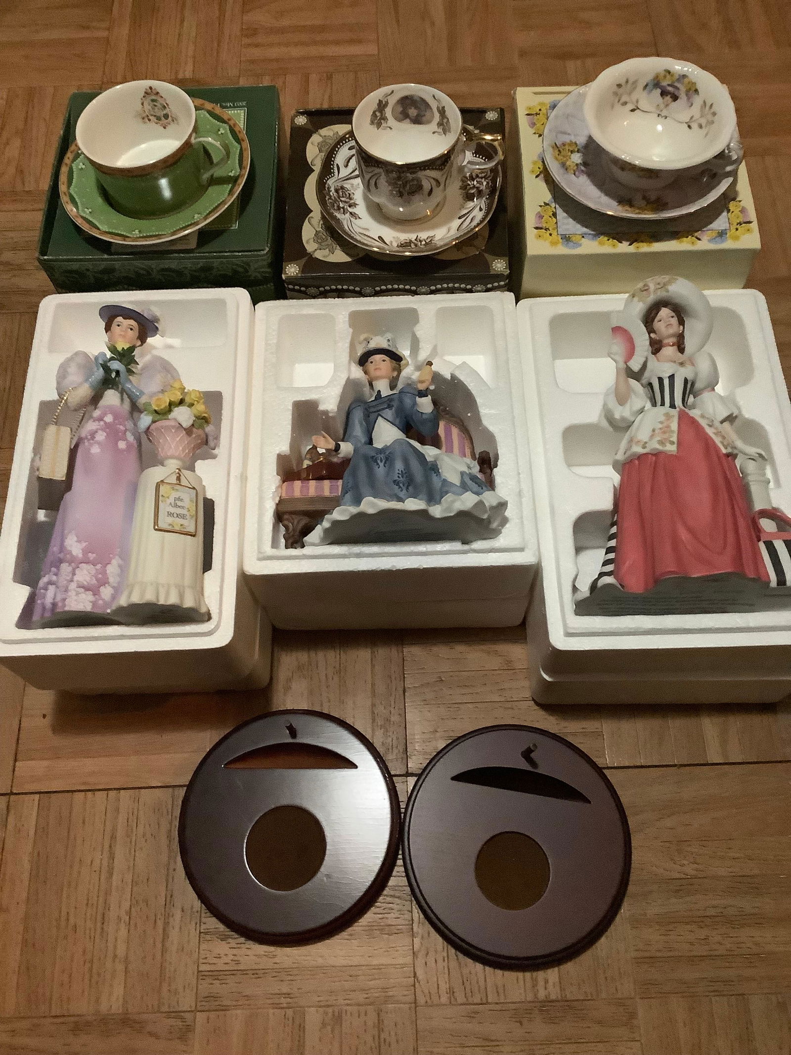 Lot of Ceramic Avon Figurines and Avon Tea Cups Tallest 10": Lot of Ceramic Avon Figurines and Avon Tea Cups Tallest 10"