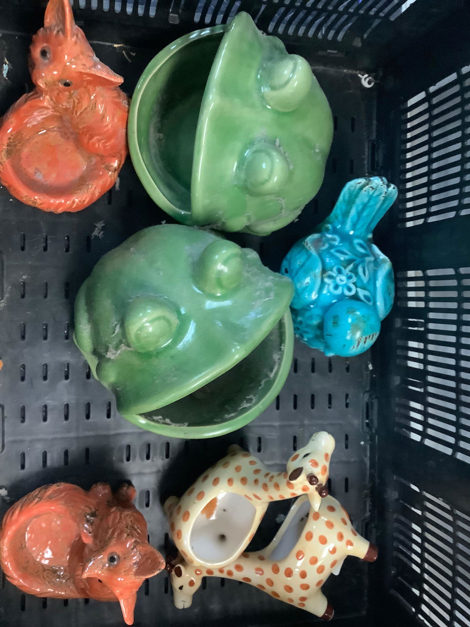 Lot of Ceramic Animal Planters (1 of 1)
