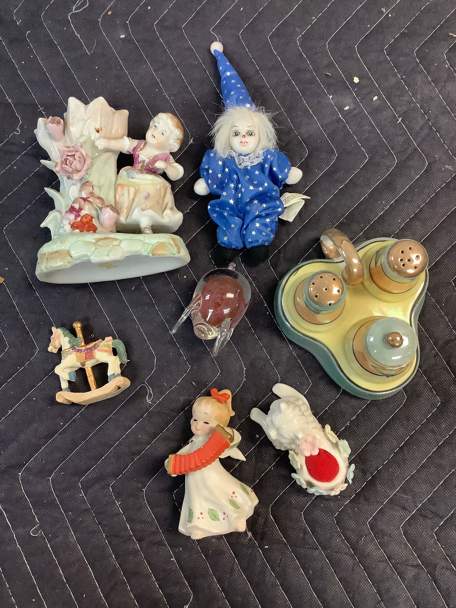 Lot of Ceramic Figurines, Salt & Pepper Shakers, Glass Pig and More (1 of 1)