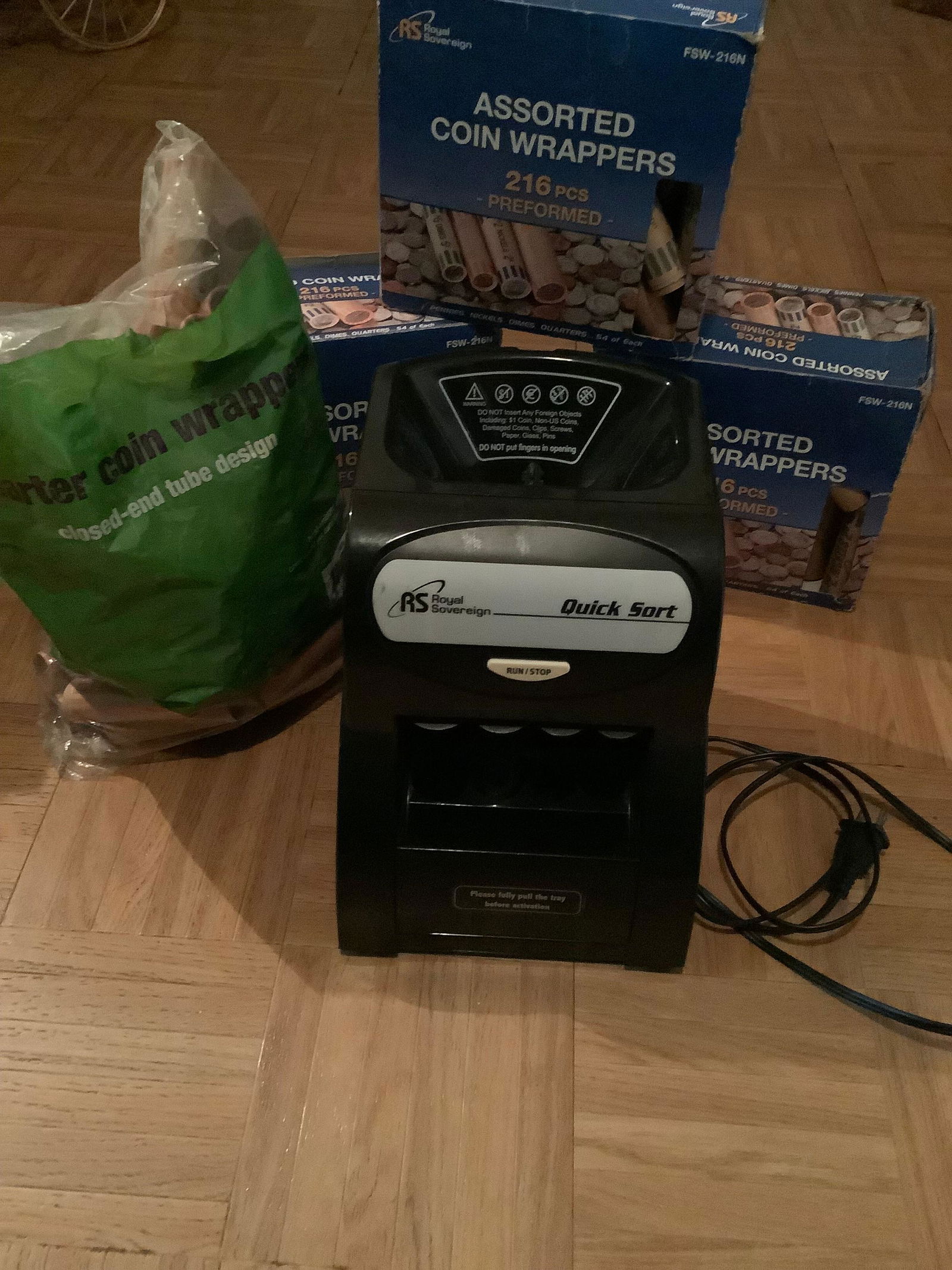 Royal Sovereign Quick Coin Sorter w/ Assorted Coin Wrappers (1 of 1)