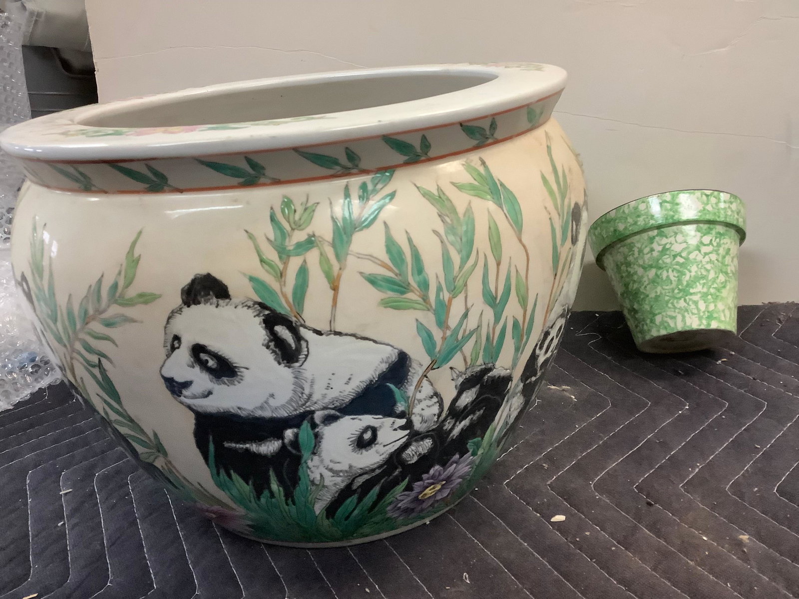 Chinese and Stangl flower pots: Chinese and Stangl flower pots