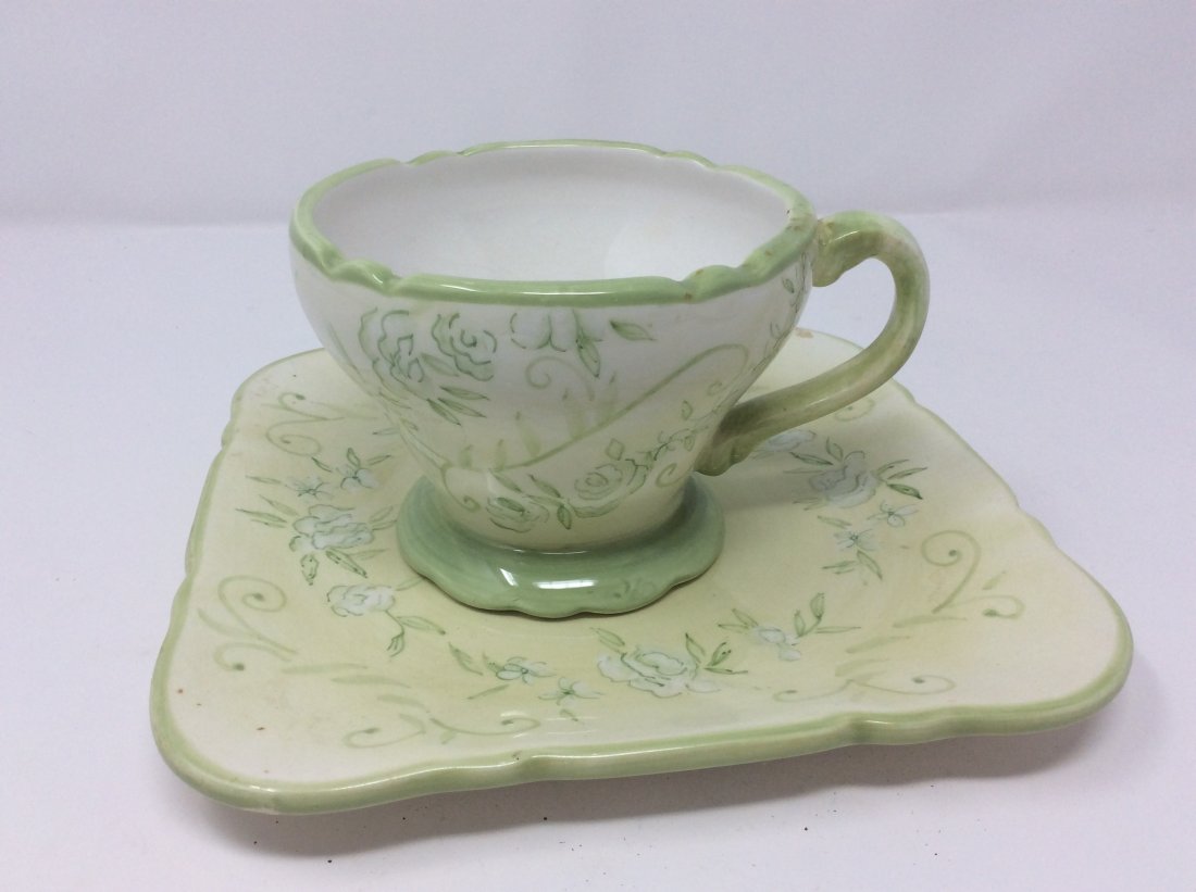 Tracy Porter hand painted plate and mug set (1 of 1)