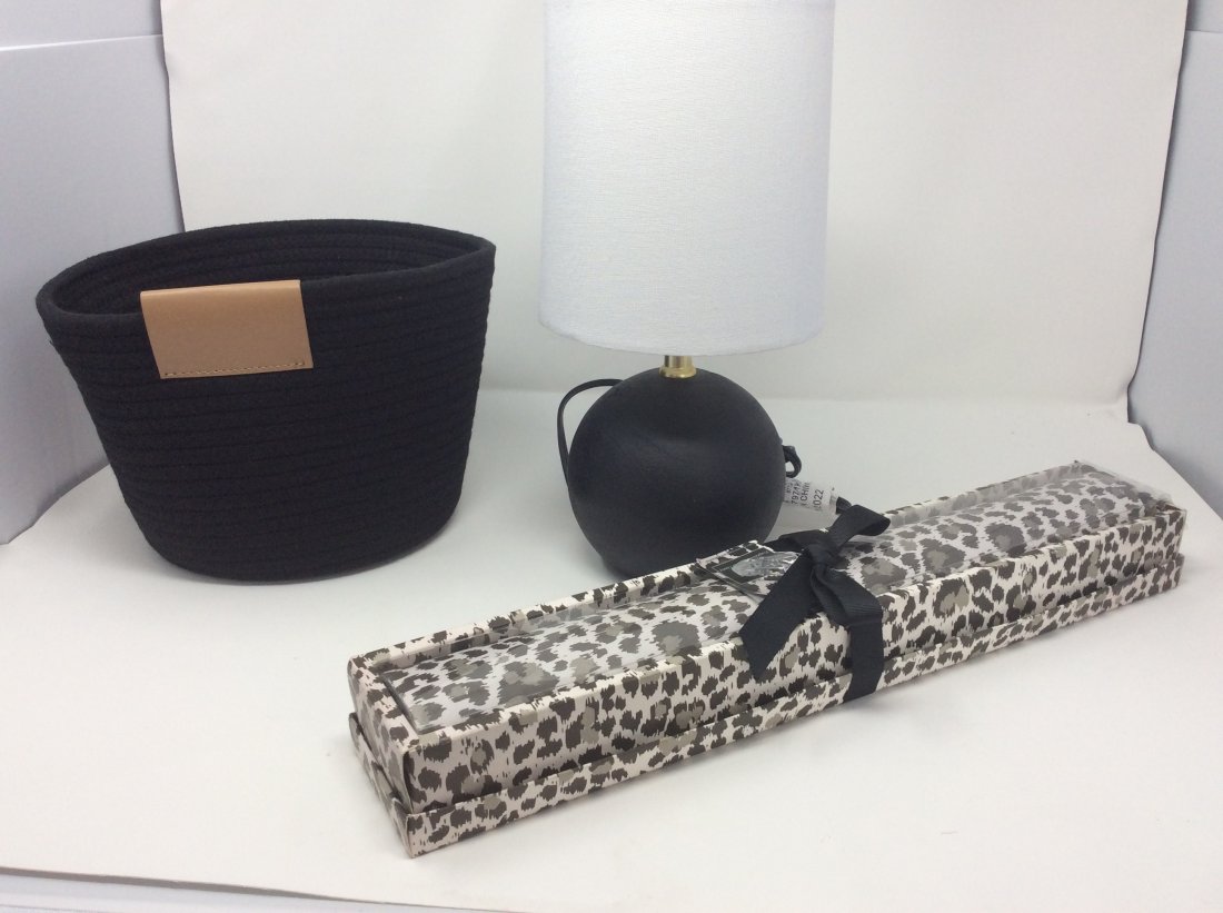 Lot of 3 Basket 7.5" tall, Lamp is 12" tall Dresser Liner (1 of 1)