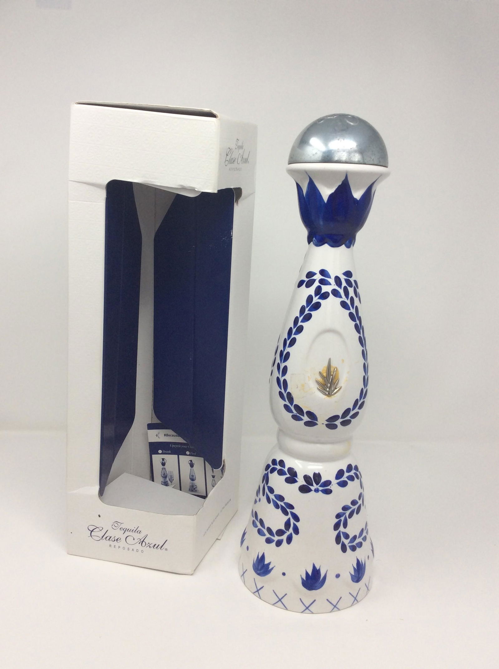 Large display collectable Tequila Chase Azul Bottle (Empty) 15.5 tall and a empty (1 of 1)