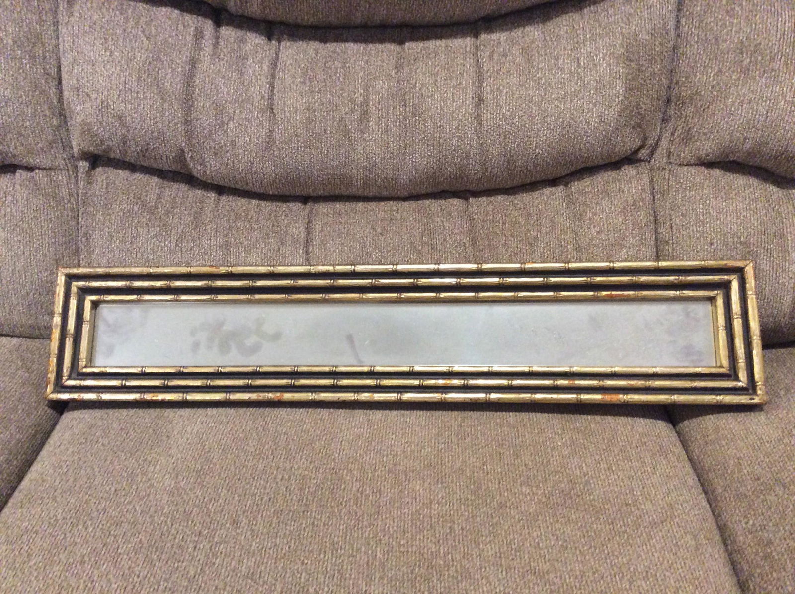 Decrative Rectangle Gold framed wall mirror 26.25 x 5.25 (1 of 1)