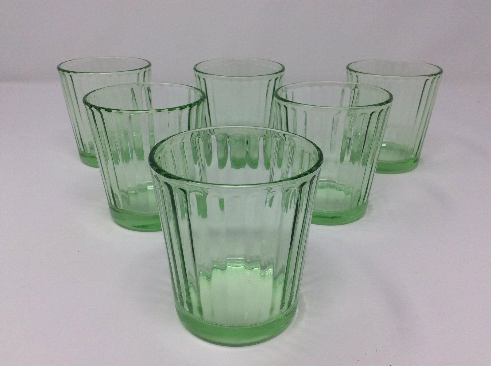 Lot of 6 Green Juice/ cocktail Glasses: Lot of 6 Green Juice/ cocktail Glasses