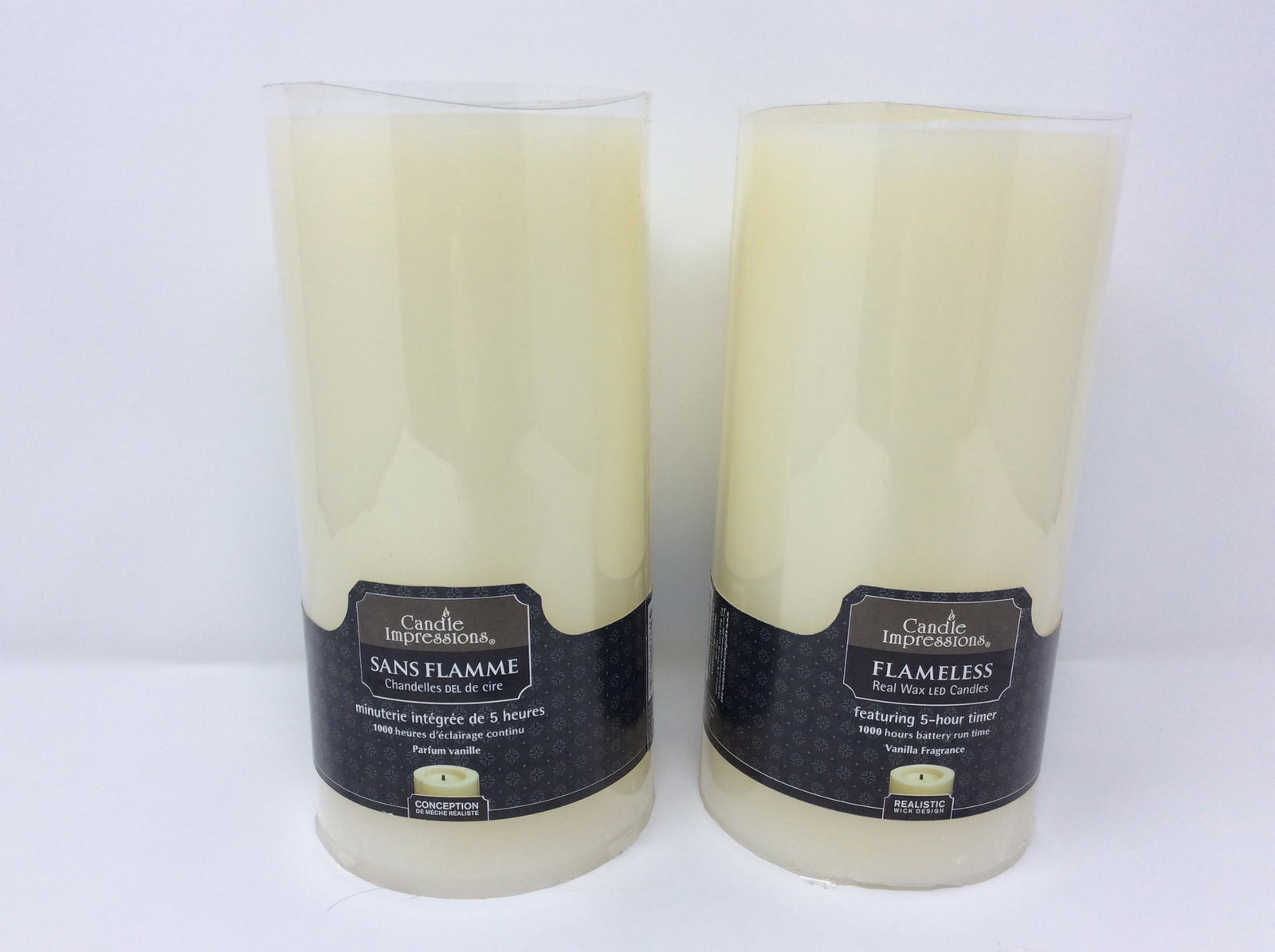 set of 2 Candle Impressions Flameless real wax LED Candles 8" (1 of 1)