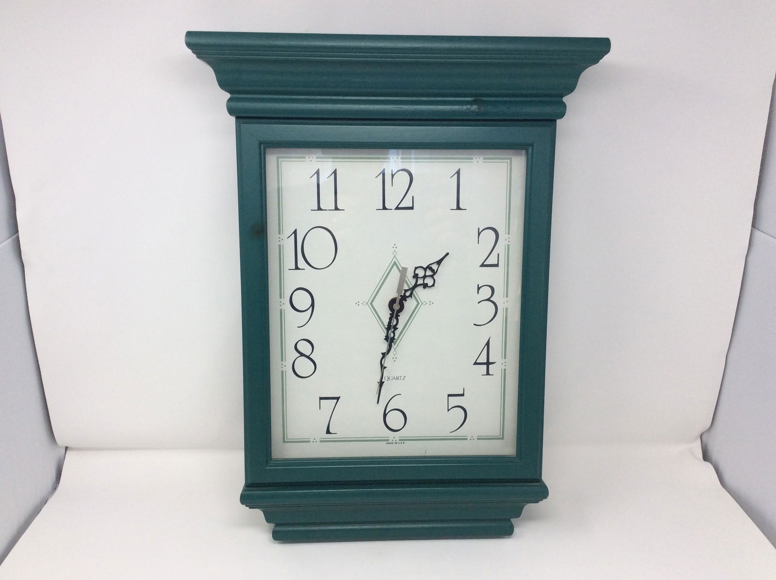 Time works wooden Clock, on front says " 49 Bond st, London 13" working condition (1 of 1)