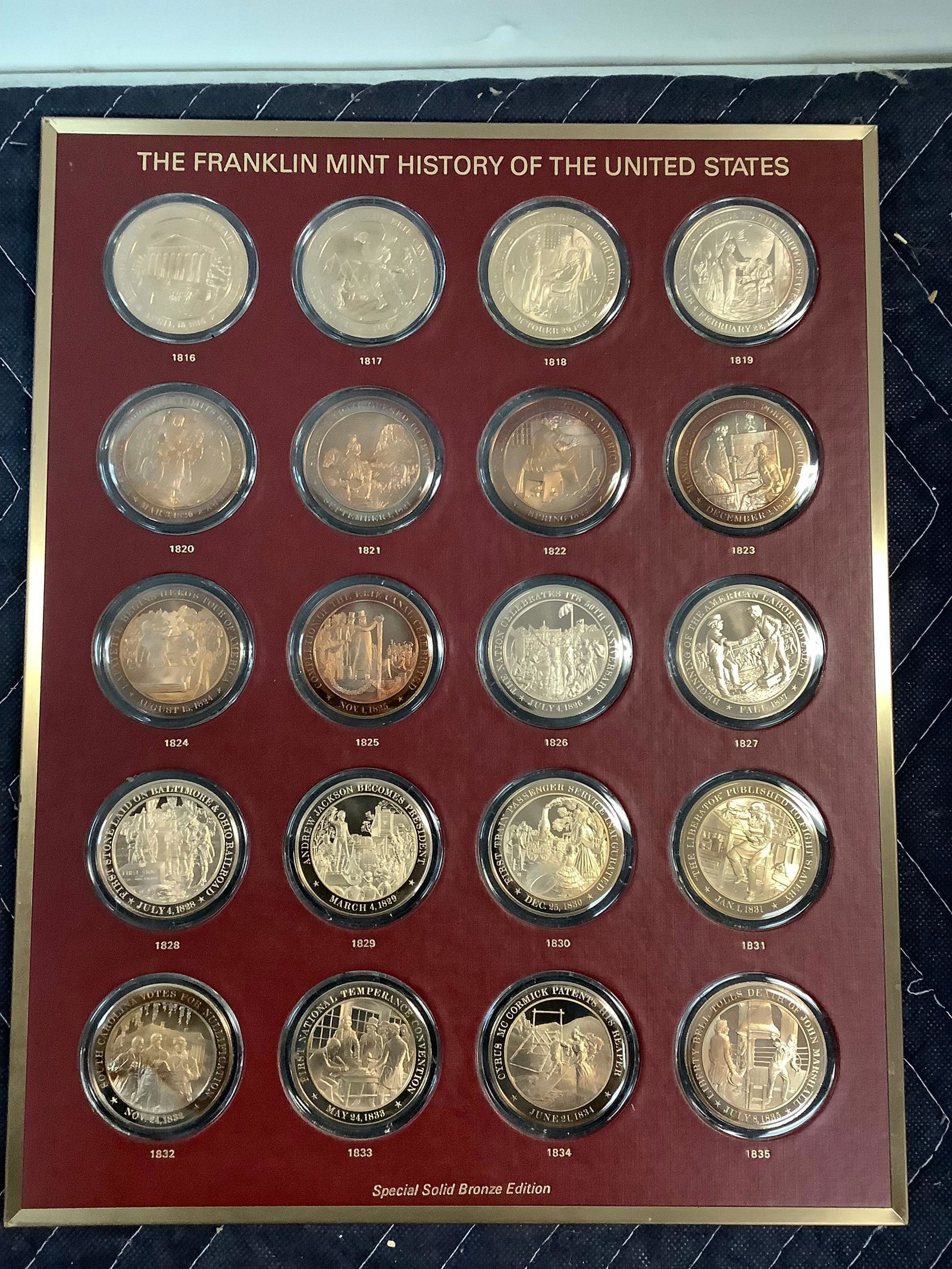 The Franklin Mint History Of The United States bronze coins Mar 13