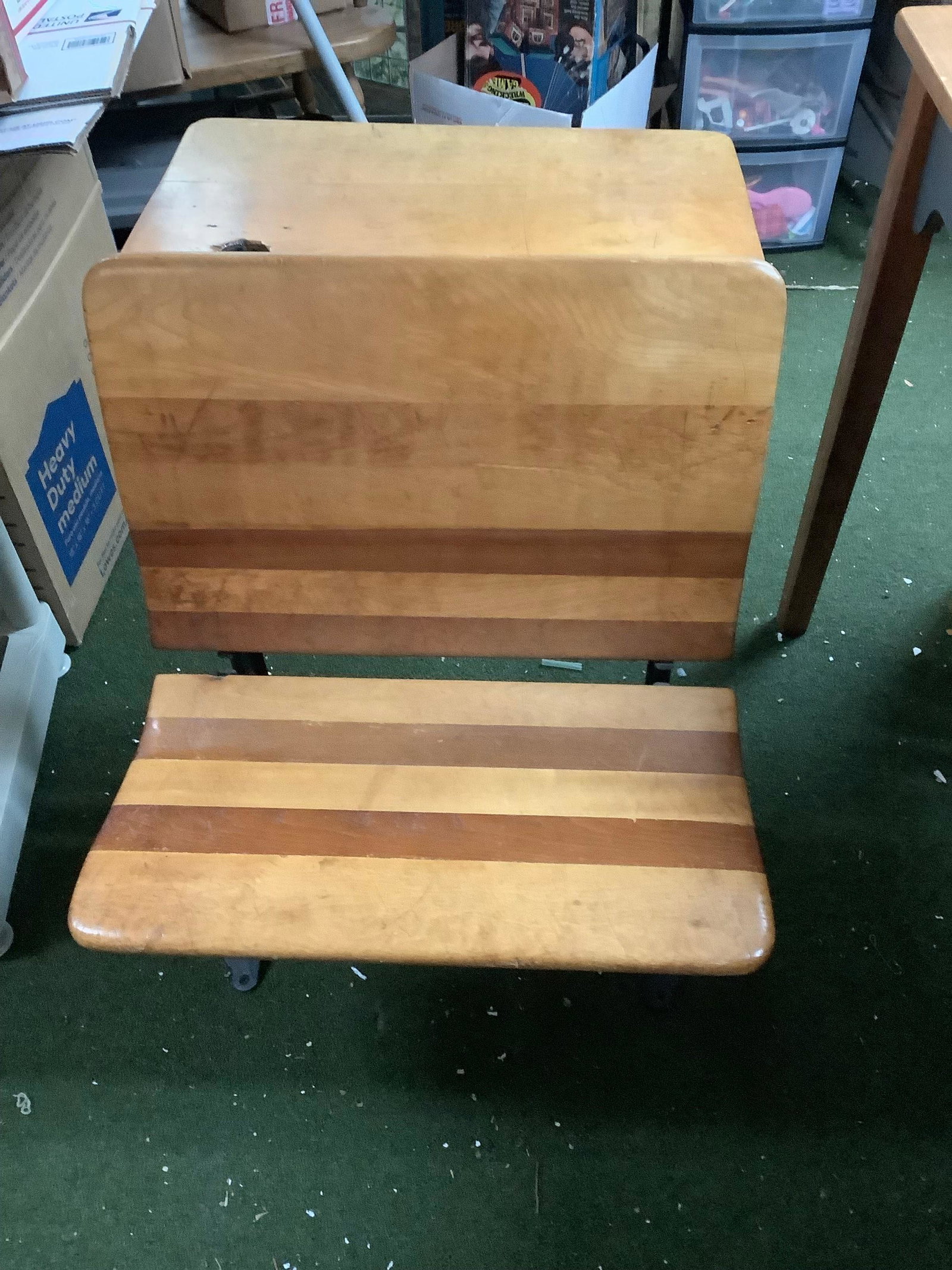 Vintage Wooden School Desk: Vintage Wooden School Desk