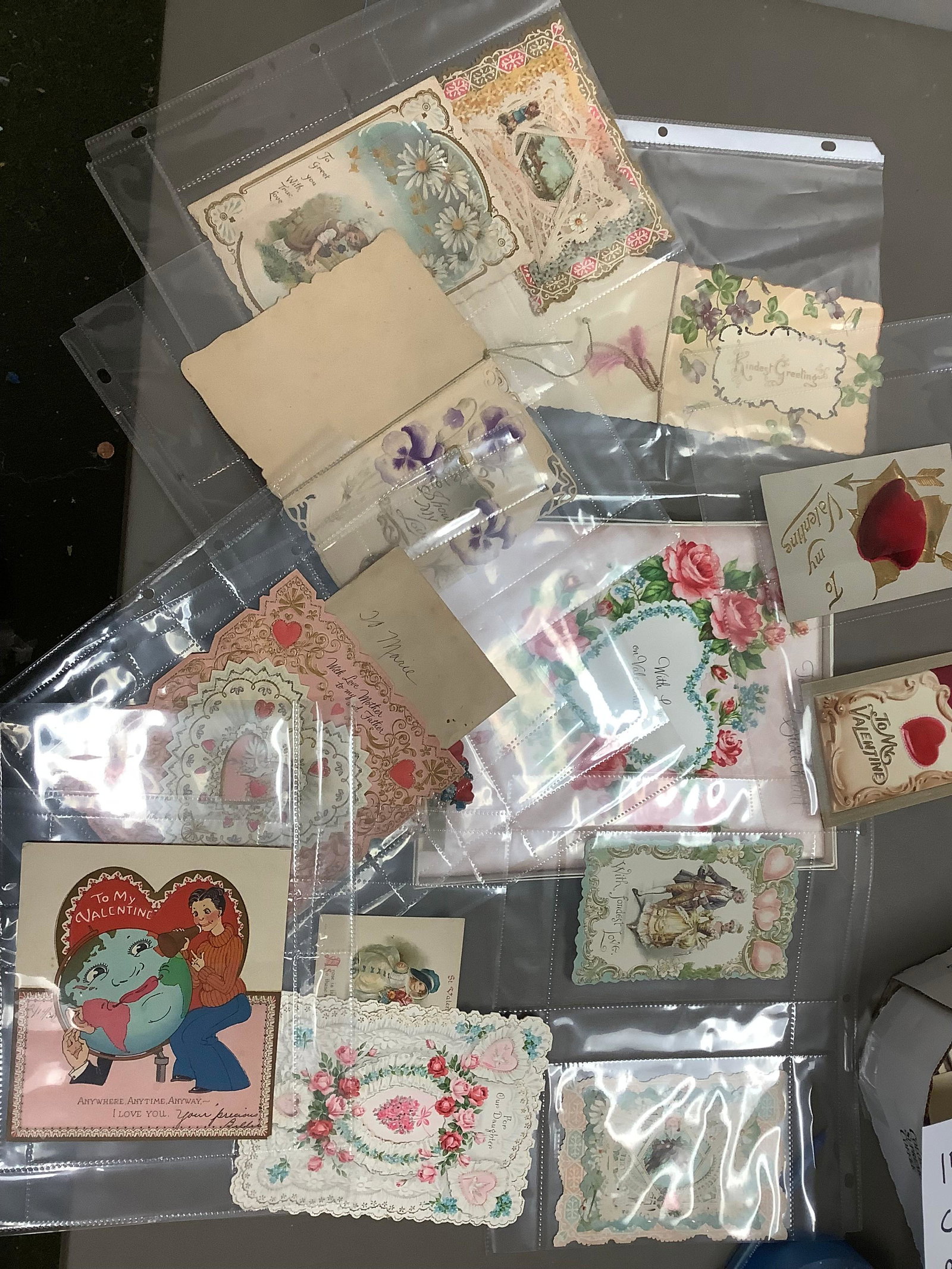 lot of 15 Rare Valentine cards - postcards booklet Die-cuts lace: lot of 15 Rare Valentine cards - postcards booklet Die-cuts lace