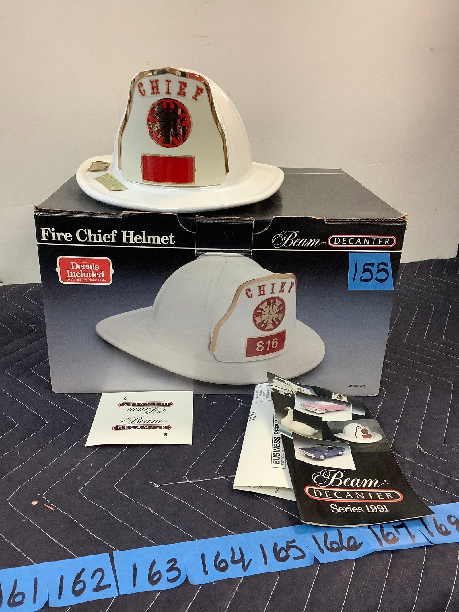 Fire Chief Helmet Beam Decanter Sealed: Any contents in bottle is Free; You are bidding on the bottle & unbroken tax stamp