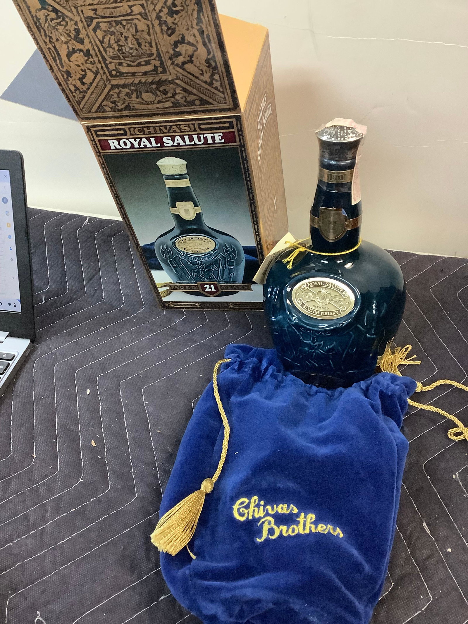 Chivas Royal Salute Scotch Whisky sealed by wade England: Any contents in bottle is Free; You are bidding on the bottle & unbroken tax stamp
