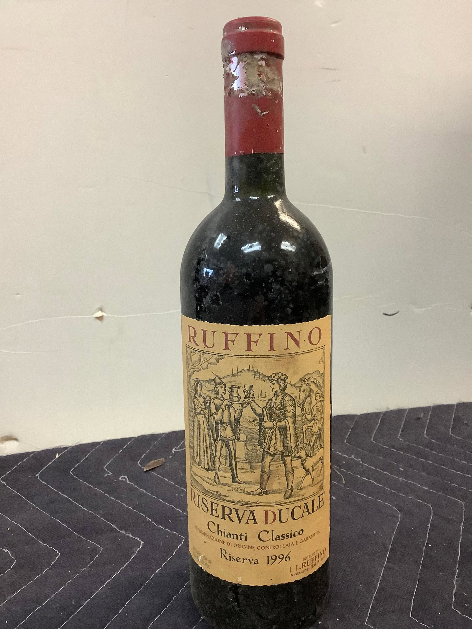 Ruffino Riserva Ducale Chinti Classico 1996: Any contents in bottle is Free; You are bidding on the bottle & unbroken tax stamp