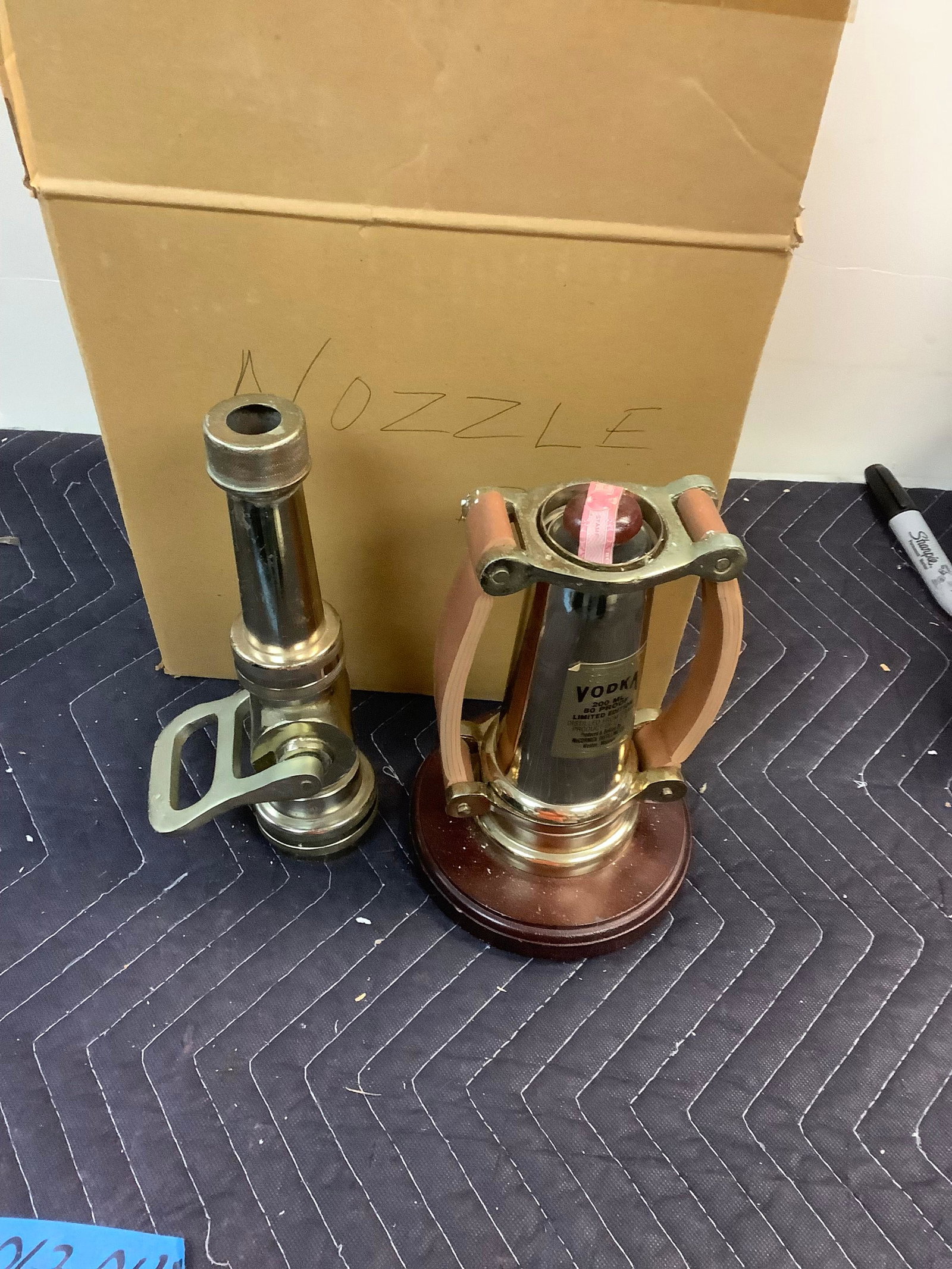 McCormick Vodka Fire Nozzle Decanter - 200ML Sealed: Any contents in bottle is Free; You are bidding on the bottle & unbroken tax stamp