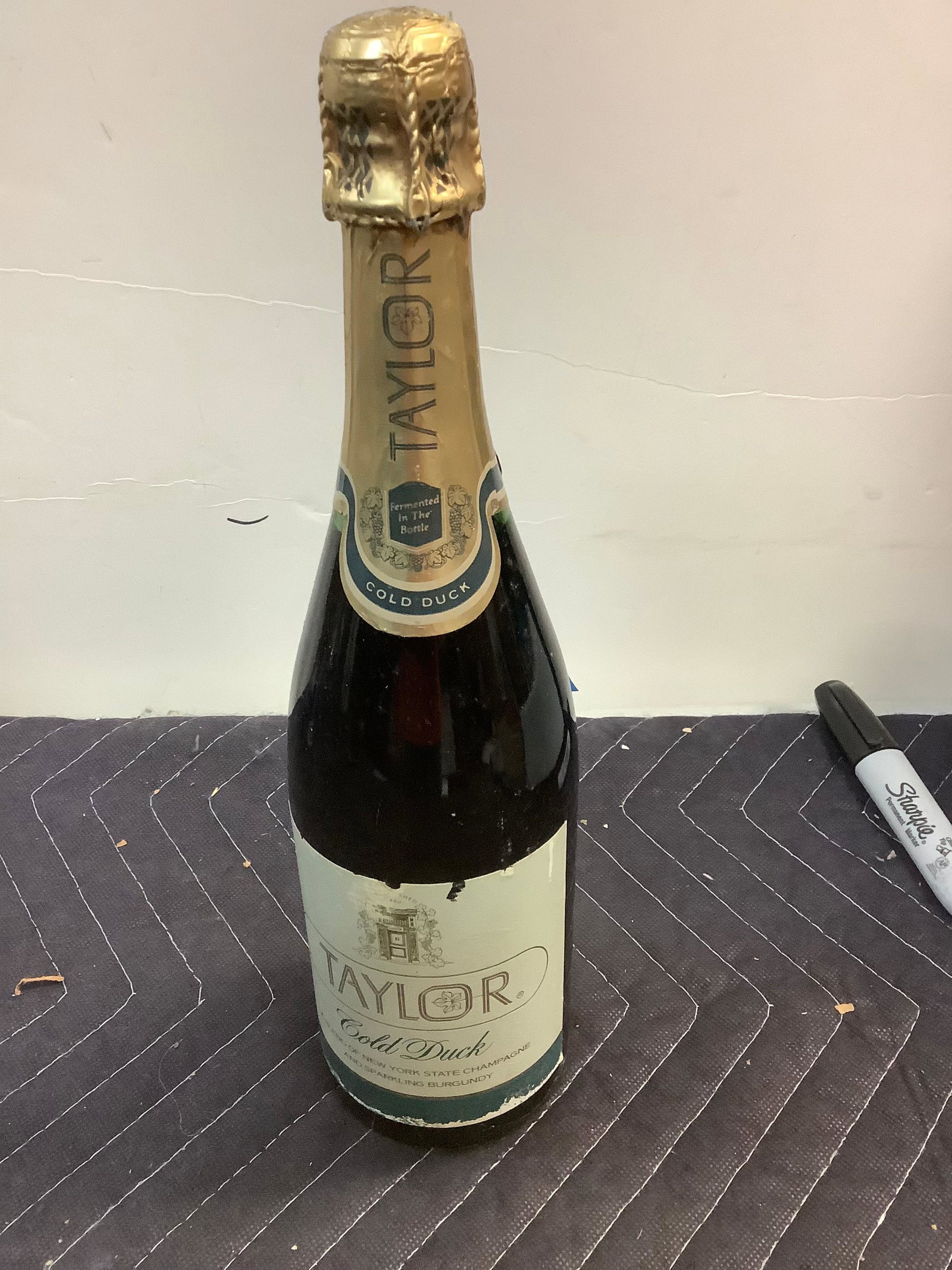 Taylor Cold Duck Champagne - Sealed: Any contents in bottle is Free; You are bidding on the bottle & unbroken tax stamp