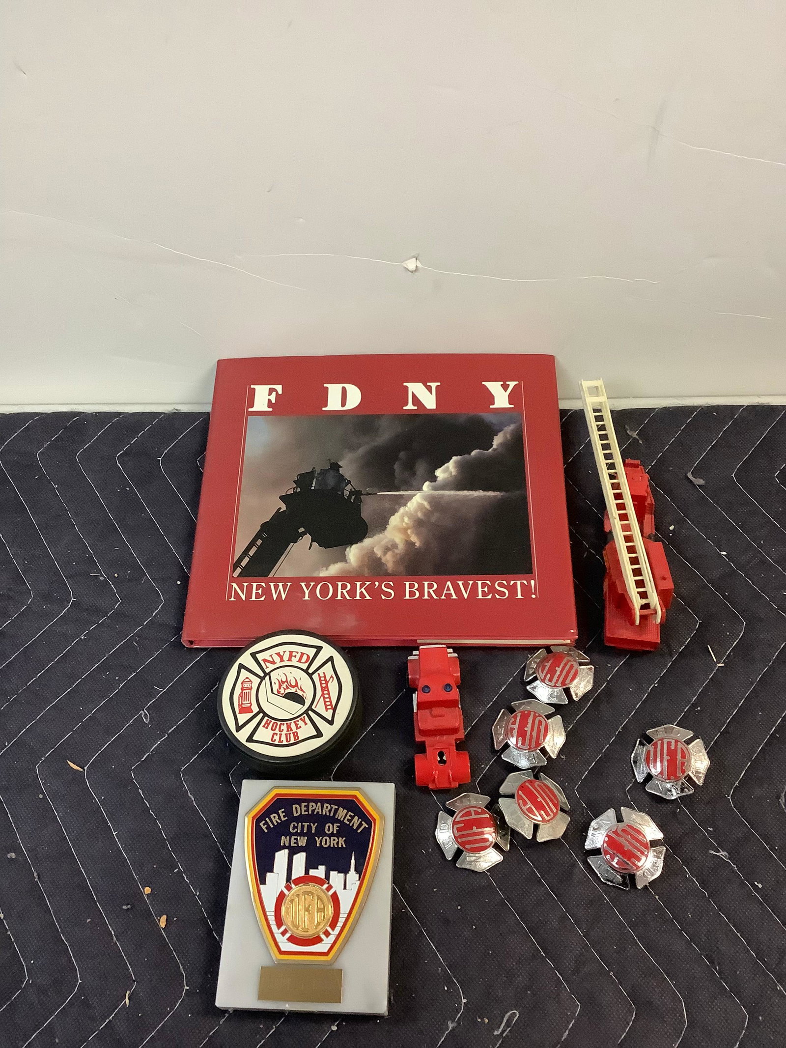 Lot of FDNY New York's Bravest Book, FDNY UFA Clips, Puck and More: Lot of FDNY New York's Bravest Book, FDNY UFA Clips, Puck and More