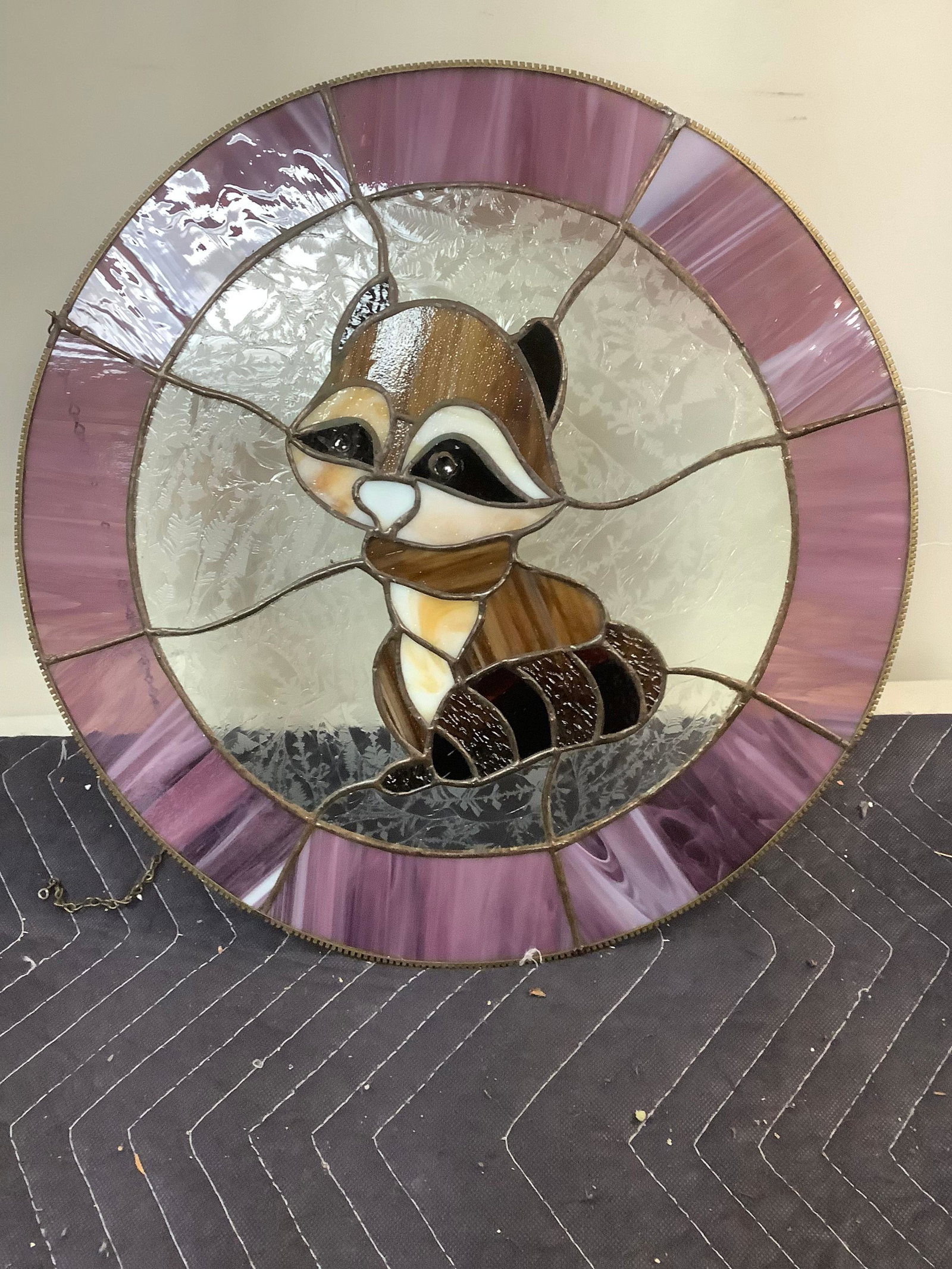 Racoon stain glass 16x16: Racoon stain glass 16x16