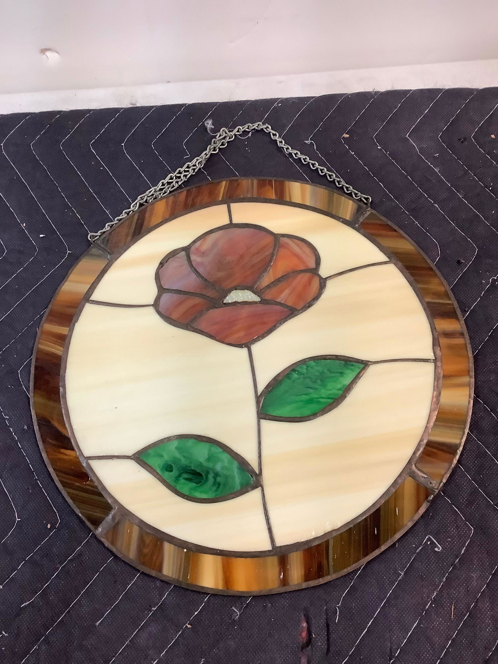 Flower stained glass wall hanging 12x12 (1 of 1)
