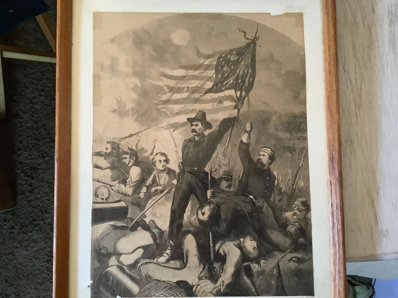 Original 1800's Civil war print 15 x 12 (1 of 1)